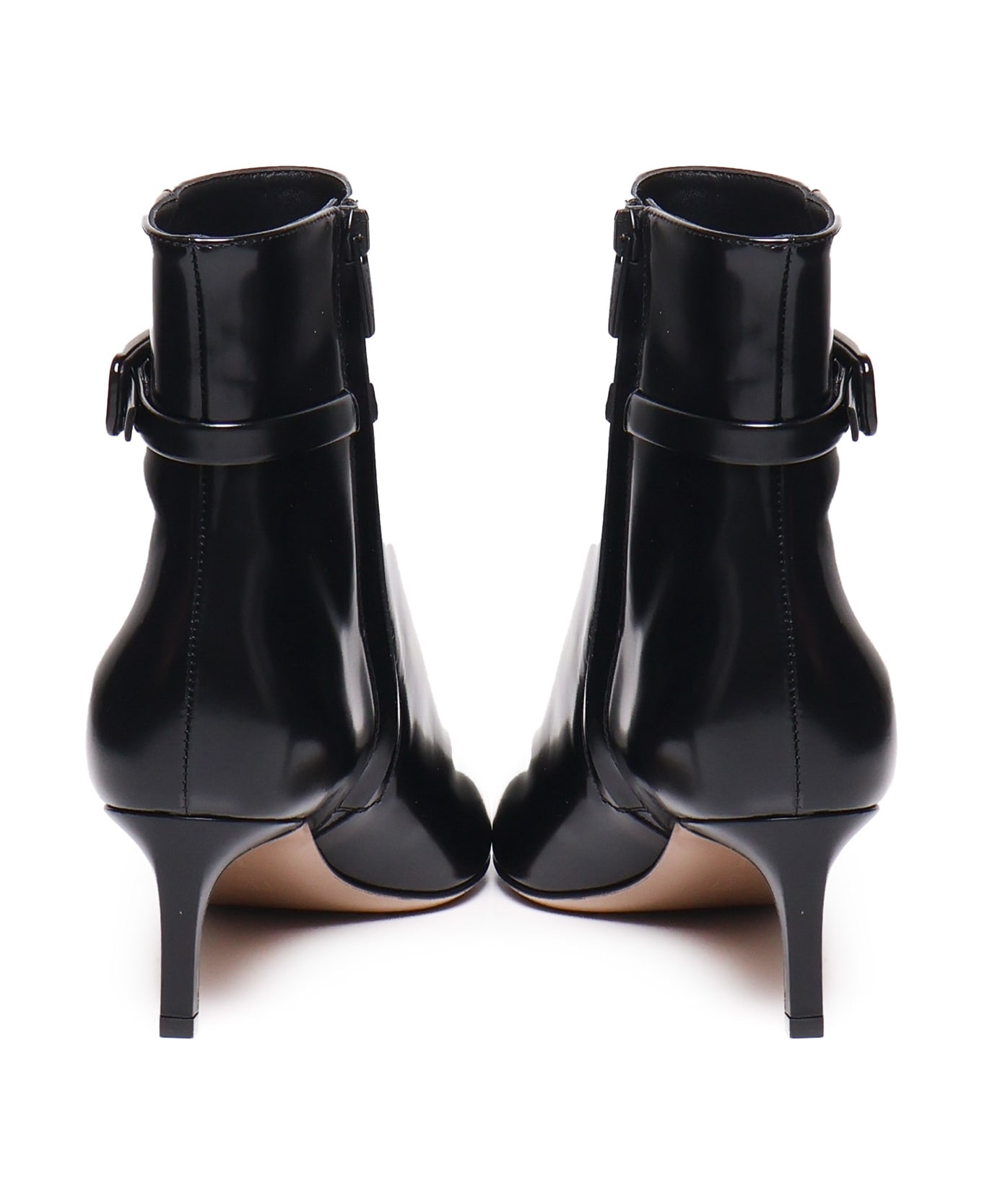 Gianvito Rossi Shiny Leather Ankle Boot - Black