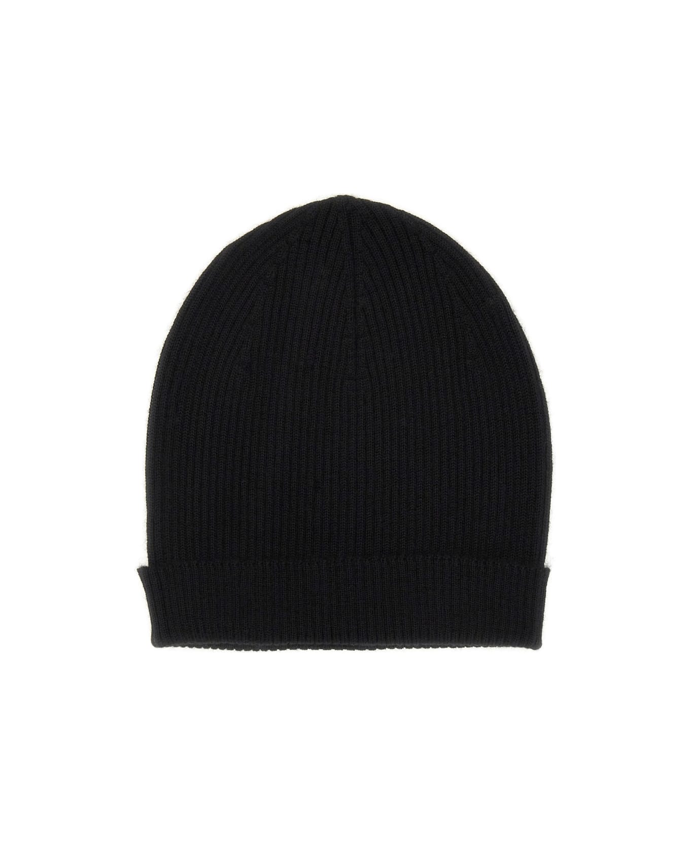 Rick Owens Cashmere Beanie Hat - BLACK