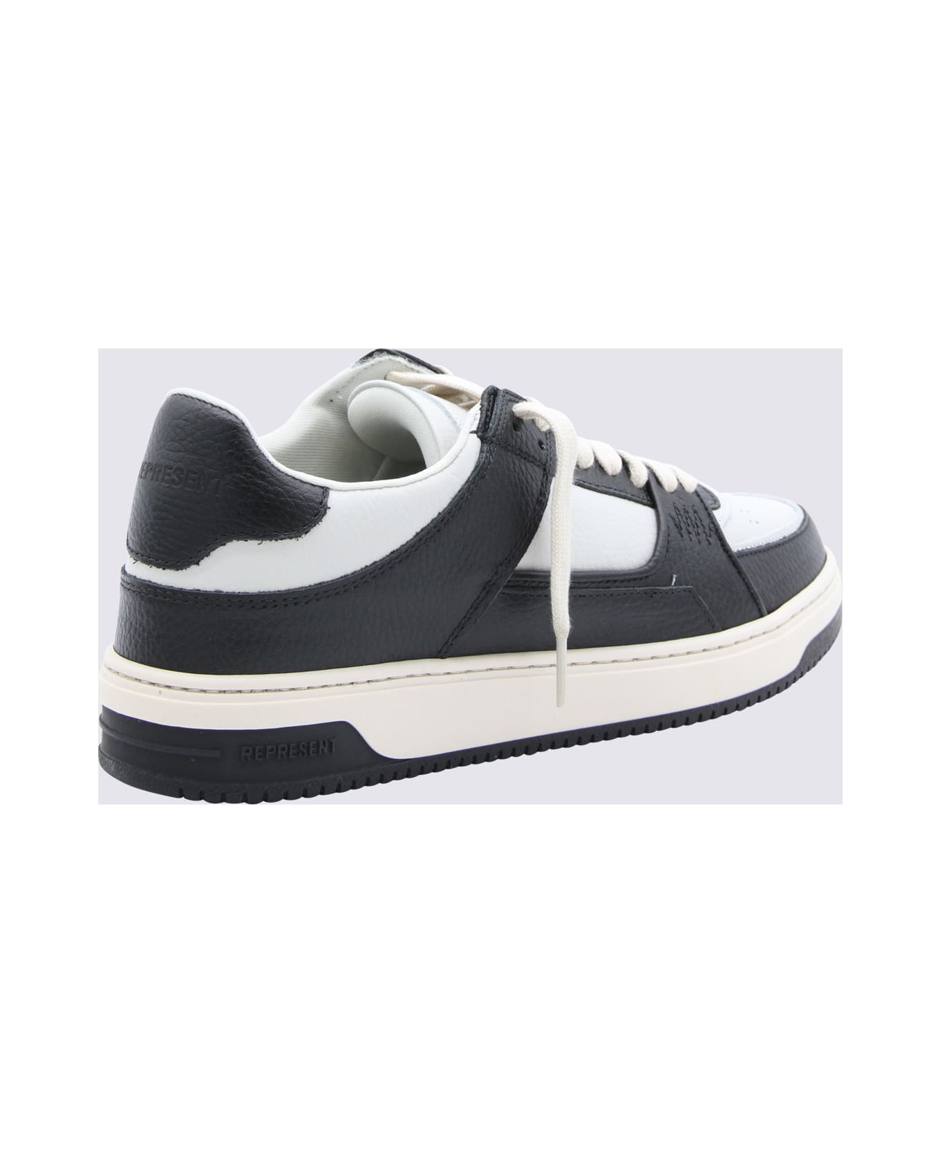 REPRESENT White And Black Leather Apex Sneakers - White