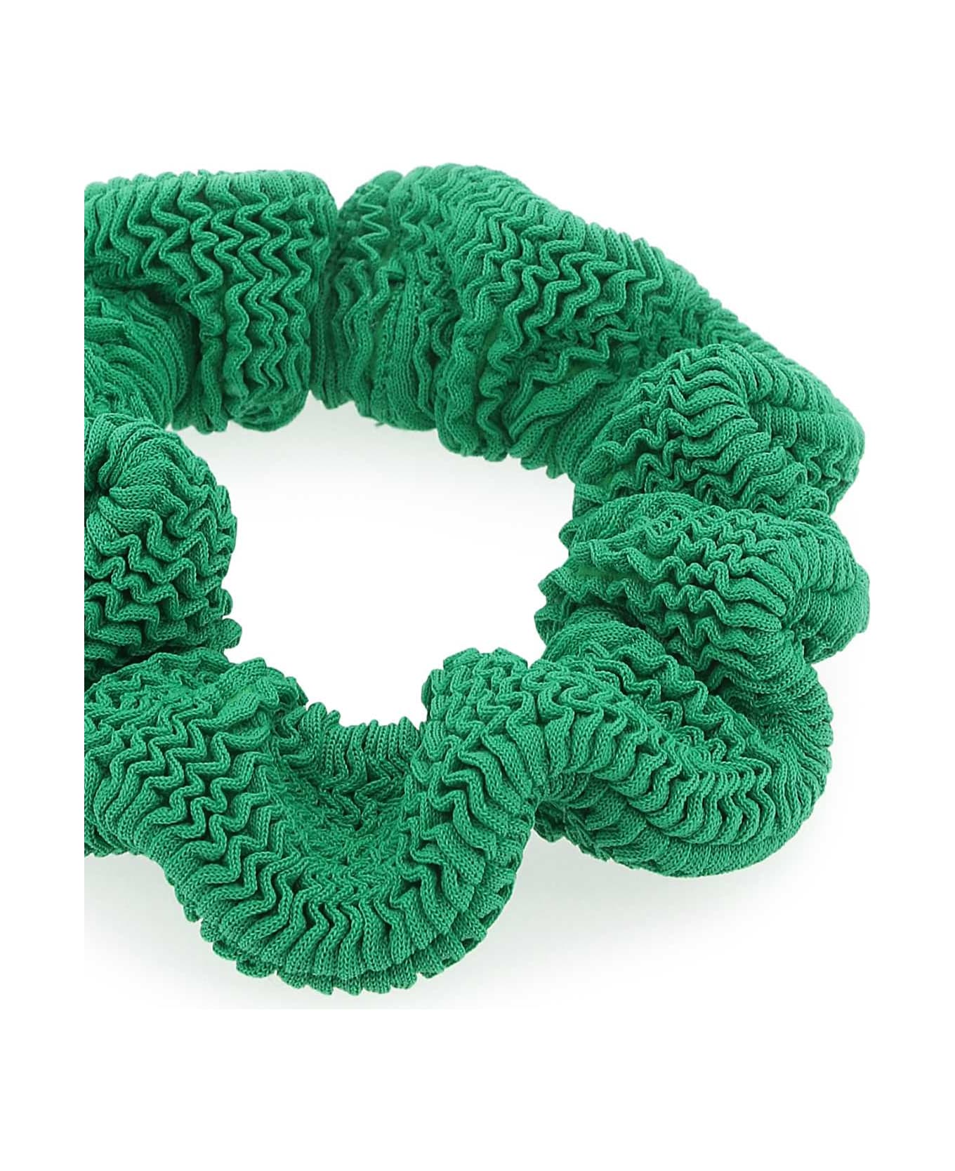 Hunza G Grass Green Fabric Scrunchie - EMERALD ヘアアクセサリー