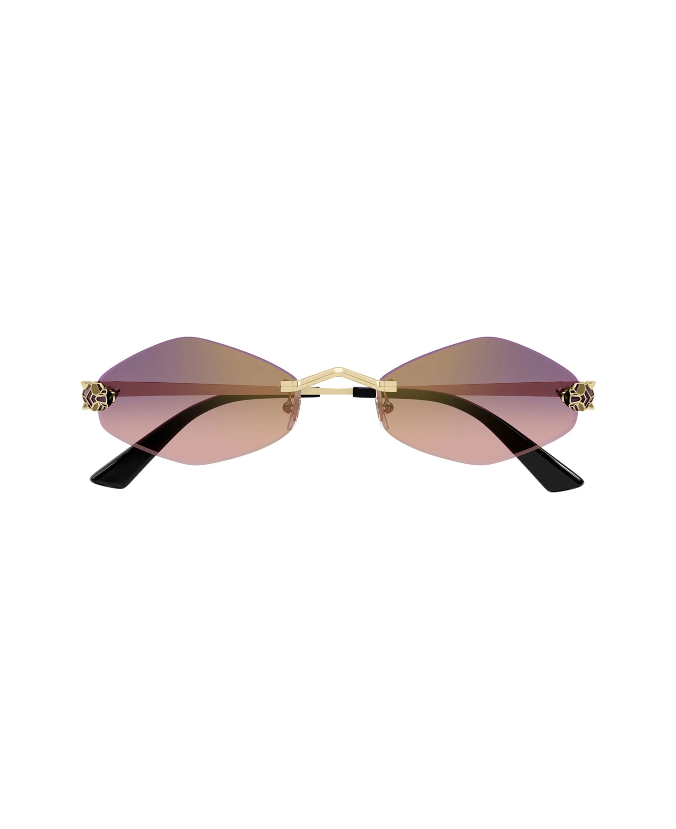 Cartier Eyewear Cartier Ct0433s Panthère De Cartier 004 Gold Violet Sunglasses - Oro