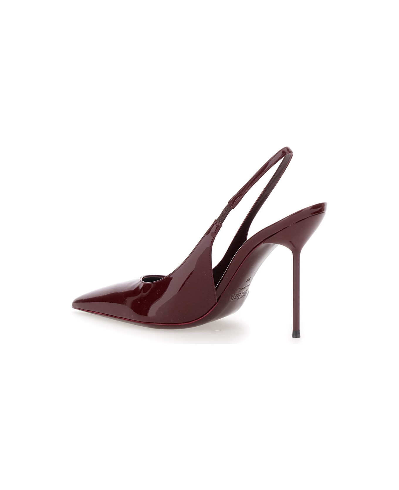 Paris Texas 
lidia
 Bordeaux Slingback Mules With High Stiletto Heel And Elastic Ankle Strap In Leather Woman - Bordeaux