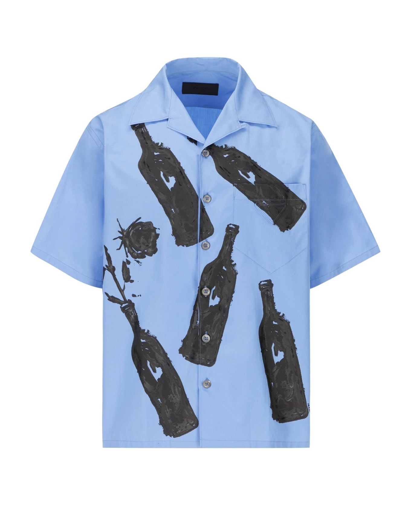 Prada Printed Cotton Shirt - Blue シャツ