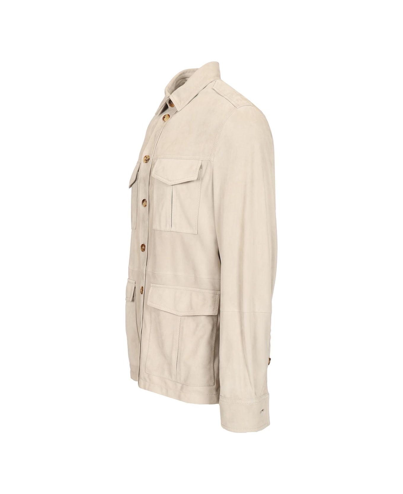 Brunello Cucinelli Suede Safari Jacket - Beige