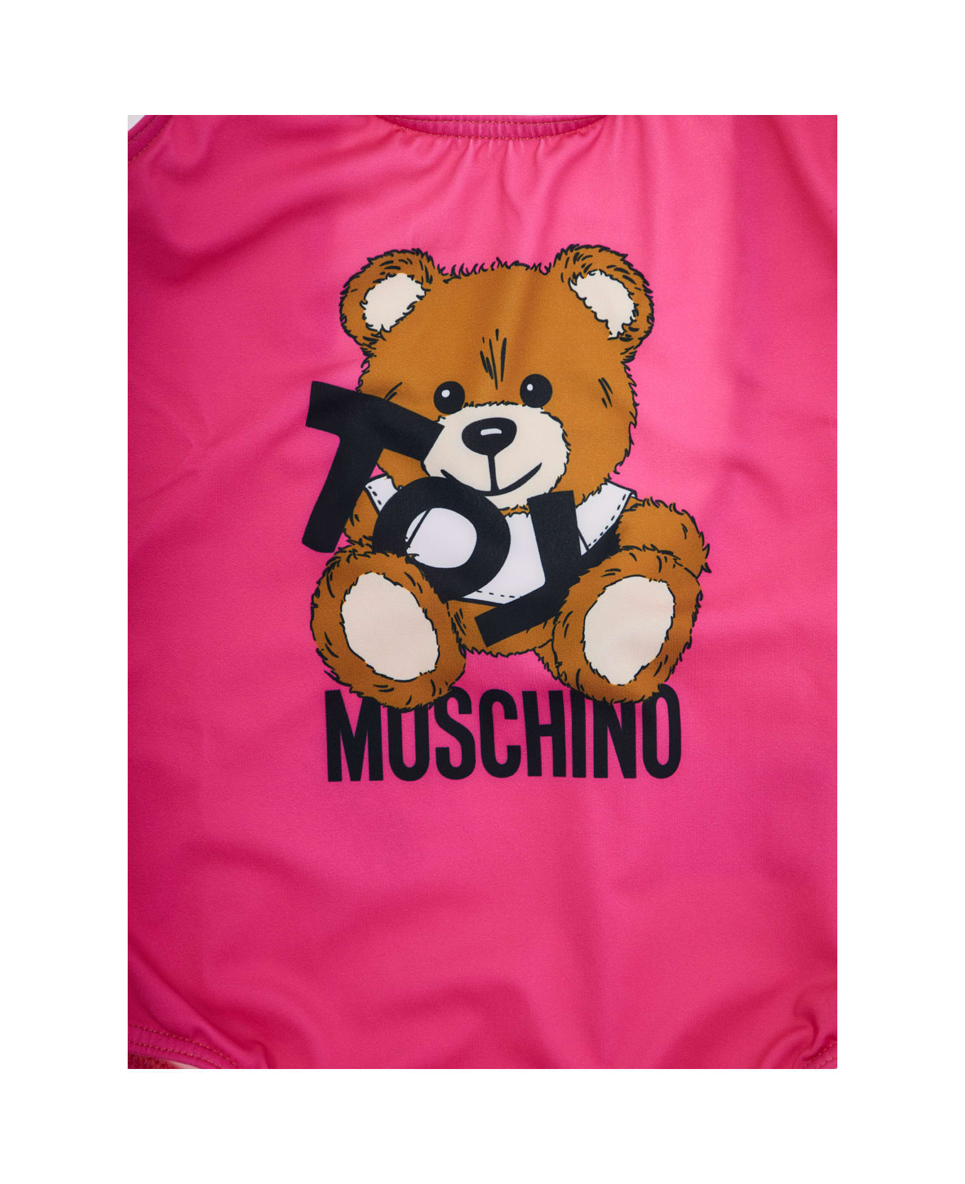 Moschino Pink Swimsuit With Teddy Bear Print On The Front In Tech Fabric Girl - Pink