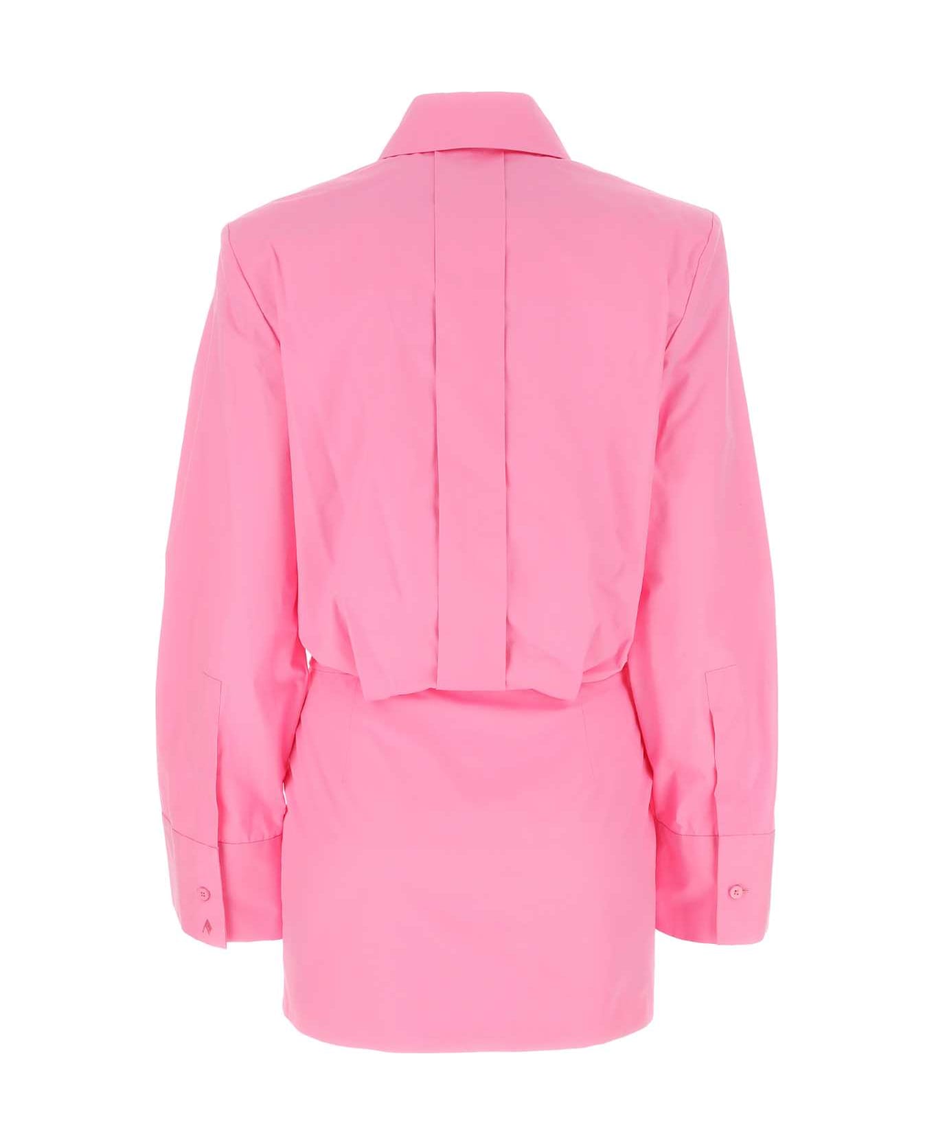 The Attico Pink Poplin Margot Shirt Mini Dress - 367