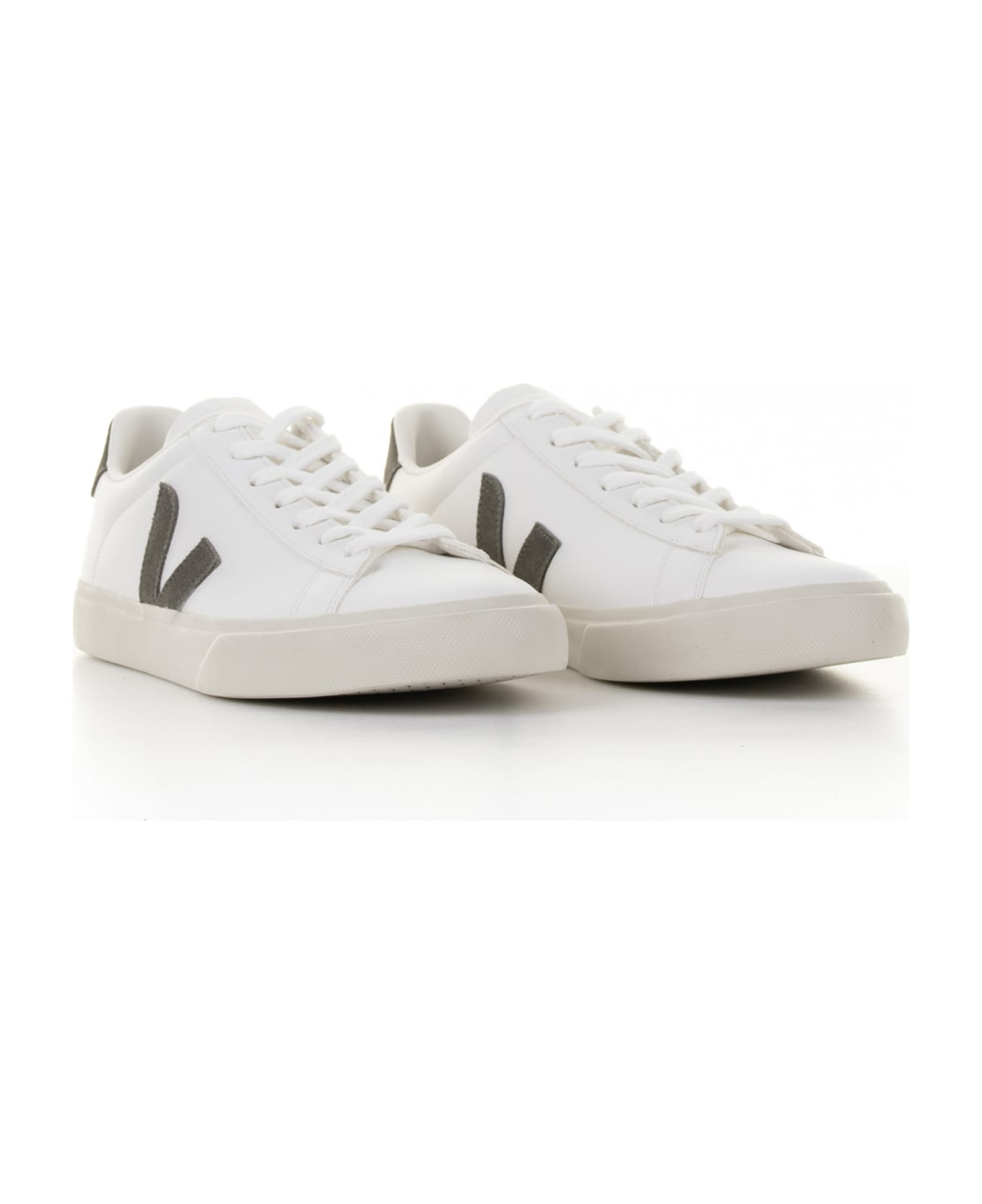 Veja Campo Sneaker In White Khaki Leather For Men