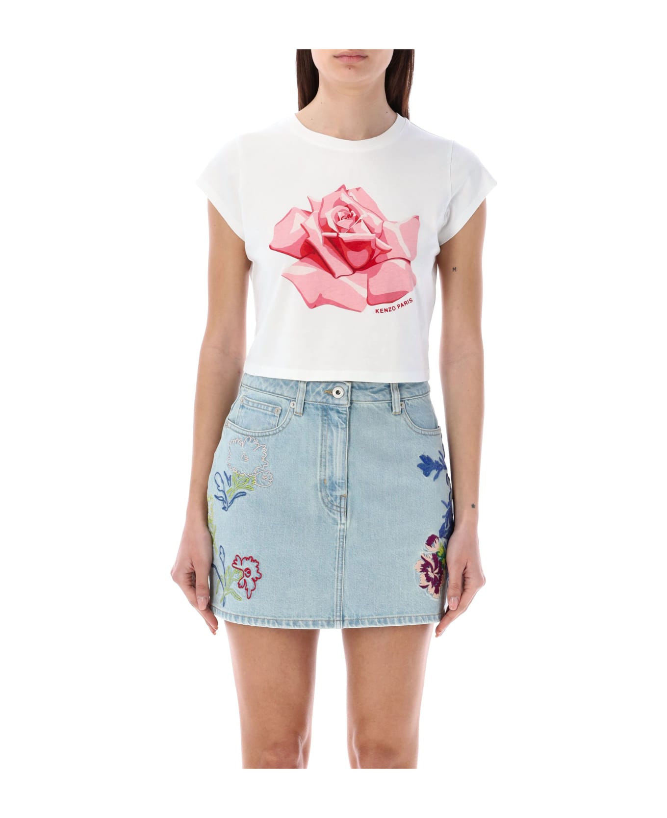 Kenzo Rose Micro Fit T-shirt - OFF WHITE Tシャツ