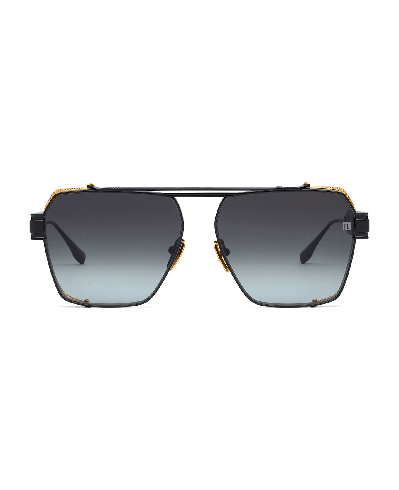 Balmain Premier - Matte Black / Shiny 18k Gold Sunglasses - Black