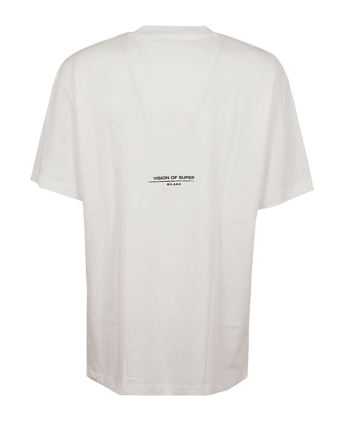 Vision of Super White T-shirt With Flames Logo And Metal Label - White シャツ