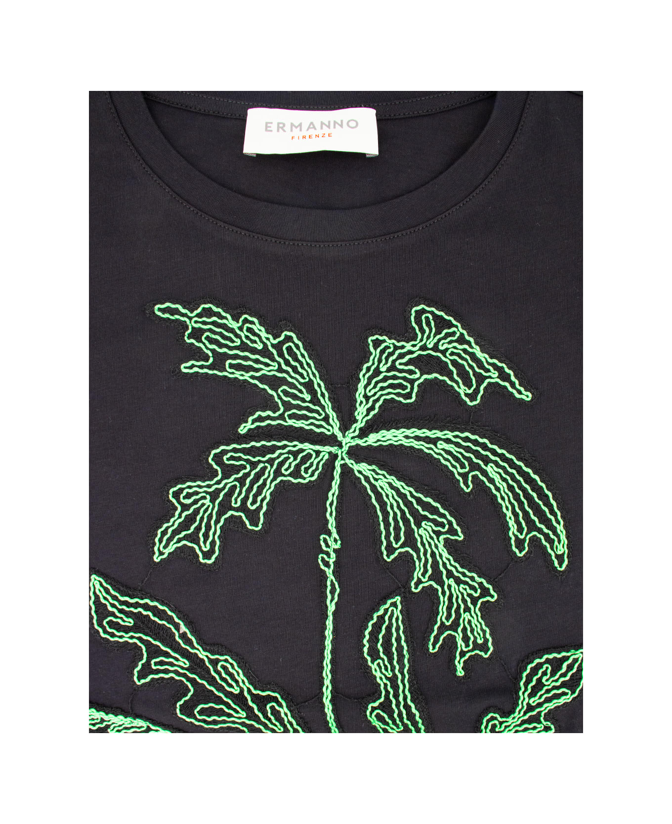 Ermanno Firenze T-shirt - BLACK/GREEN