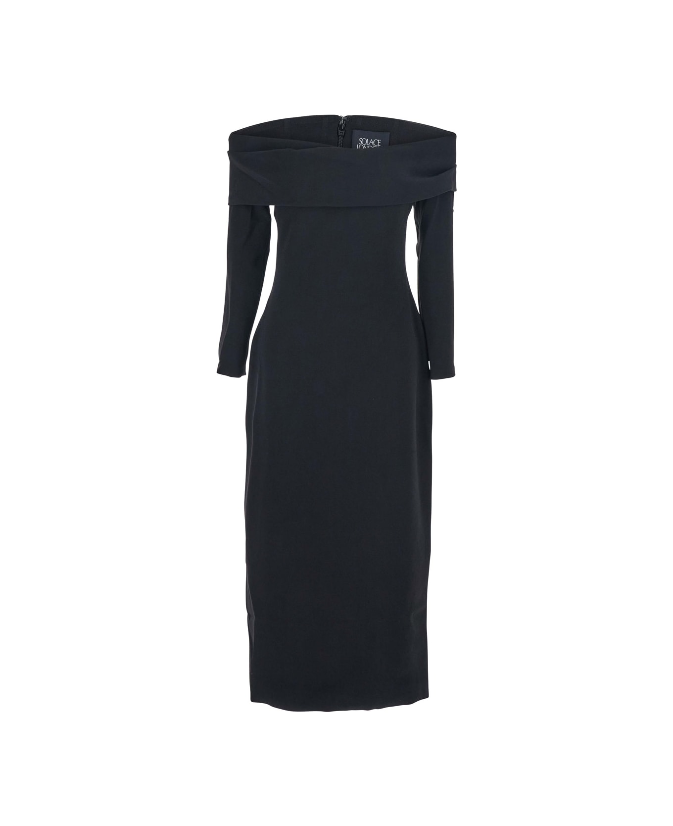 Solace London 
yuni
 Black Dress With Square Neckline And Back Closure In Fabric Woman - Black