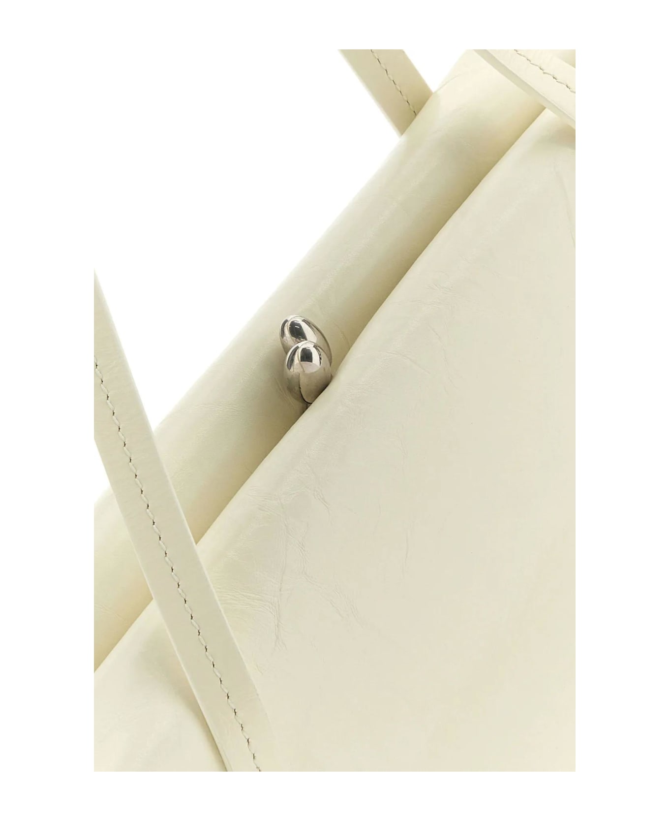 Jil Sander Ivory Leather Goji Pillow Handbag - EGGSHELL