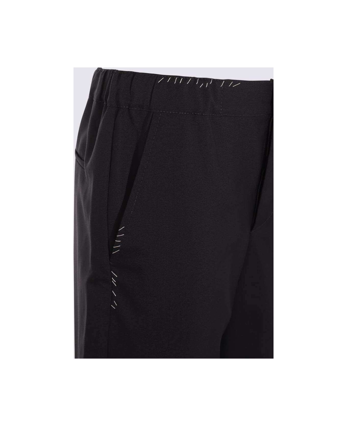 Marni Black Cotton Pants - BLUBLACK
