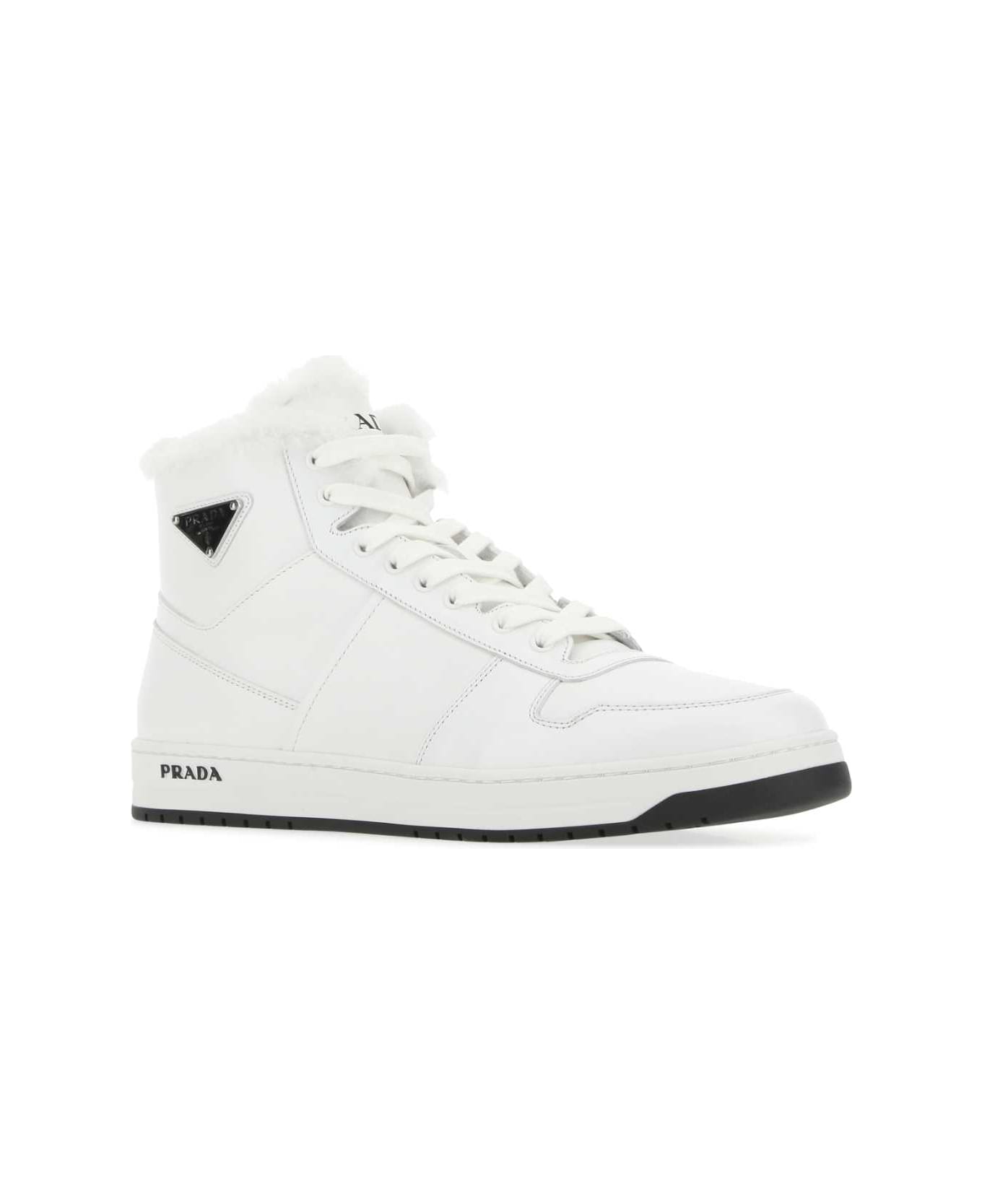Prada White Leather Sneakers - F0009 スニーカー