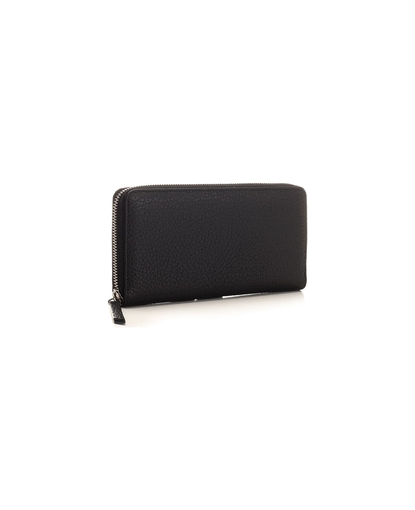 Maison Margiela "four Stitches" Zip Around Wallet - Black