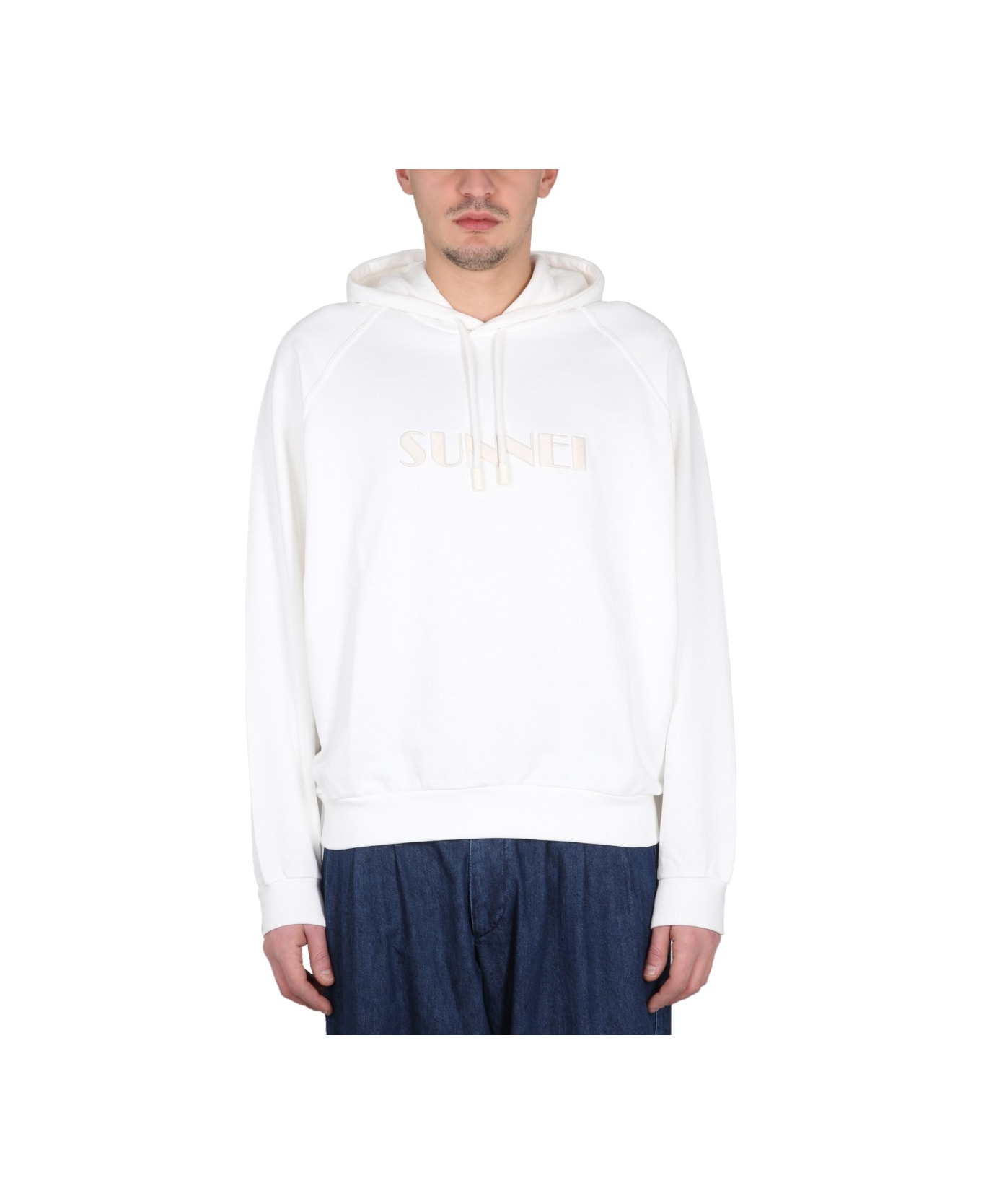 Sunnei Sweatshirt With Logo Embroidery - BEIGE