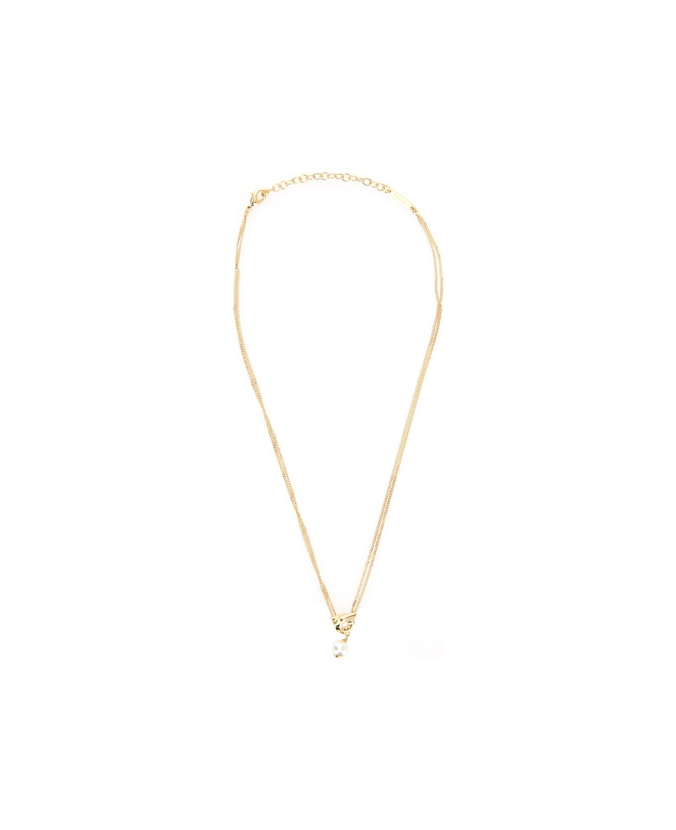 Ferragamo Gold Tone Necklace With Gancini Pendant In Brass Woman - RICH GOLD