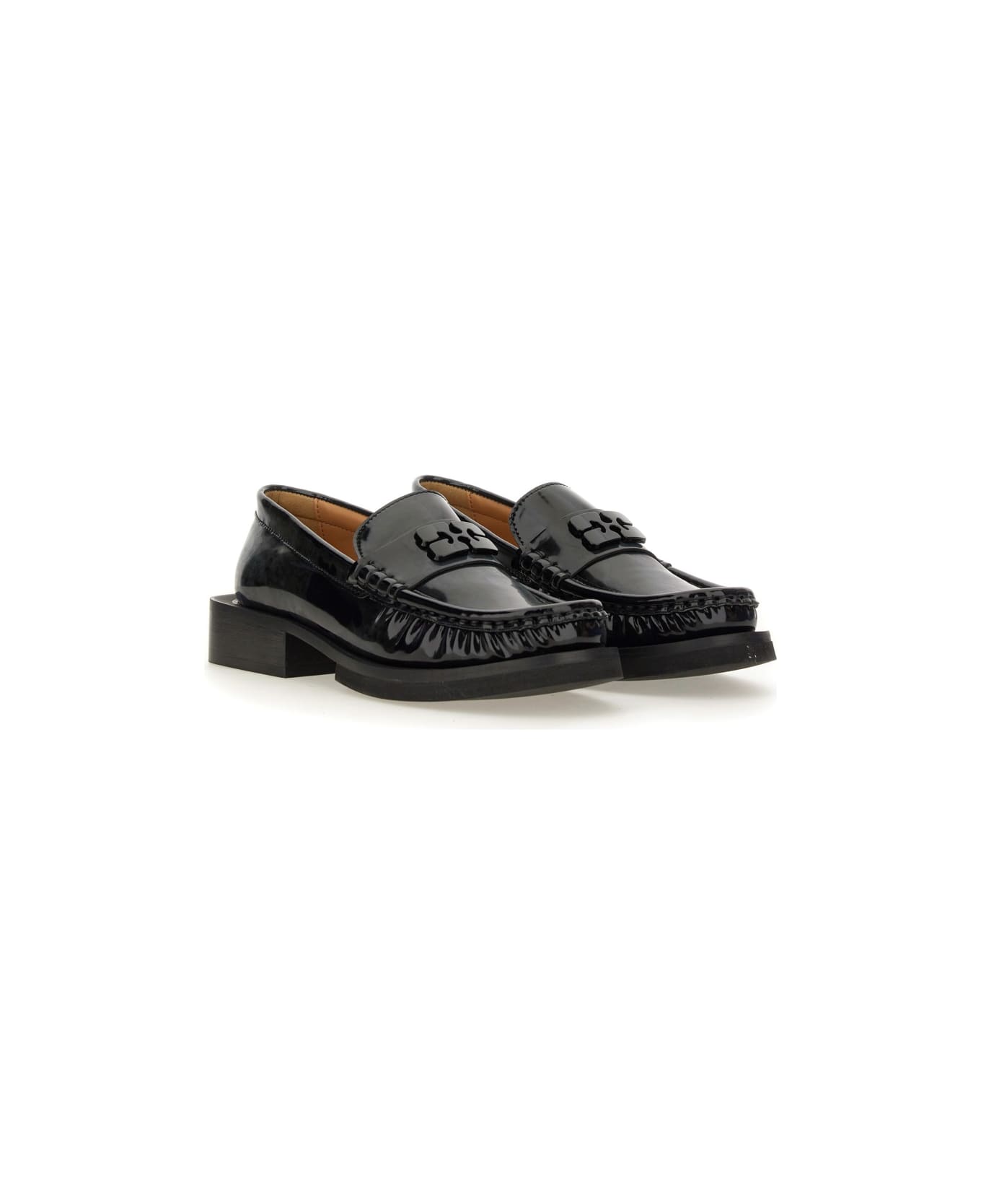 Ganni "butterfly" Logo Loafer - BLACK