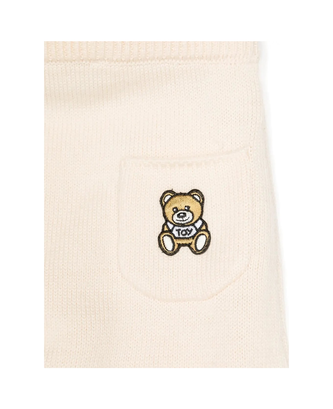 Moschino Beige Knitted Set With Teddy Bear Patch - Brown