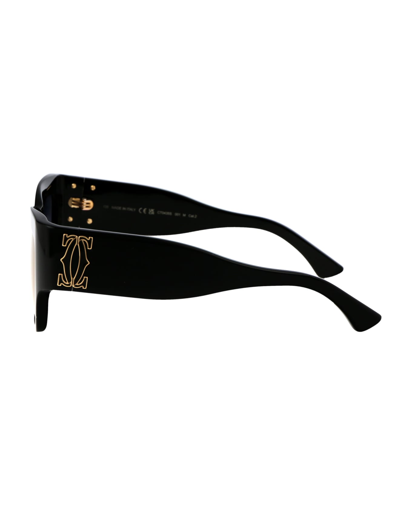 Cartier Eyewear Ct0435s Sunglasses - 001 BLACK BLACK GREY サングラス
