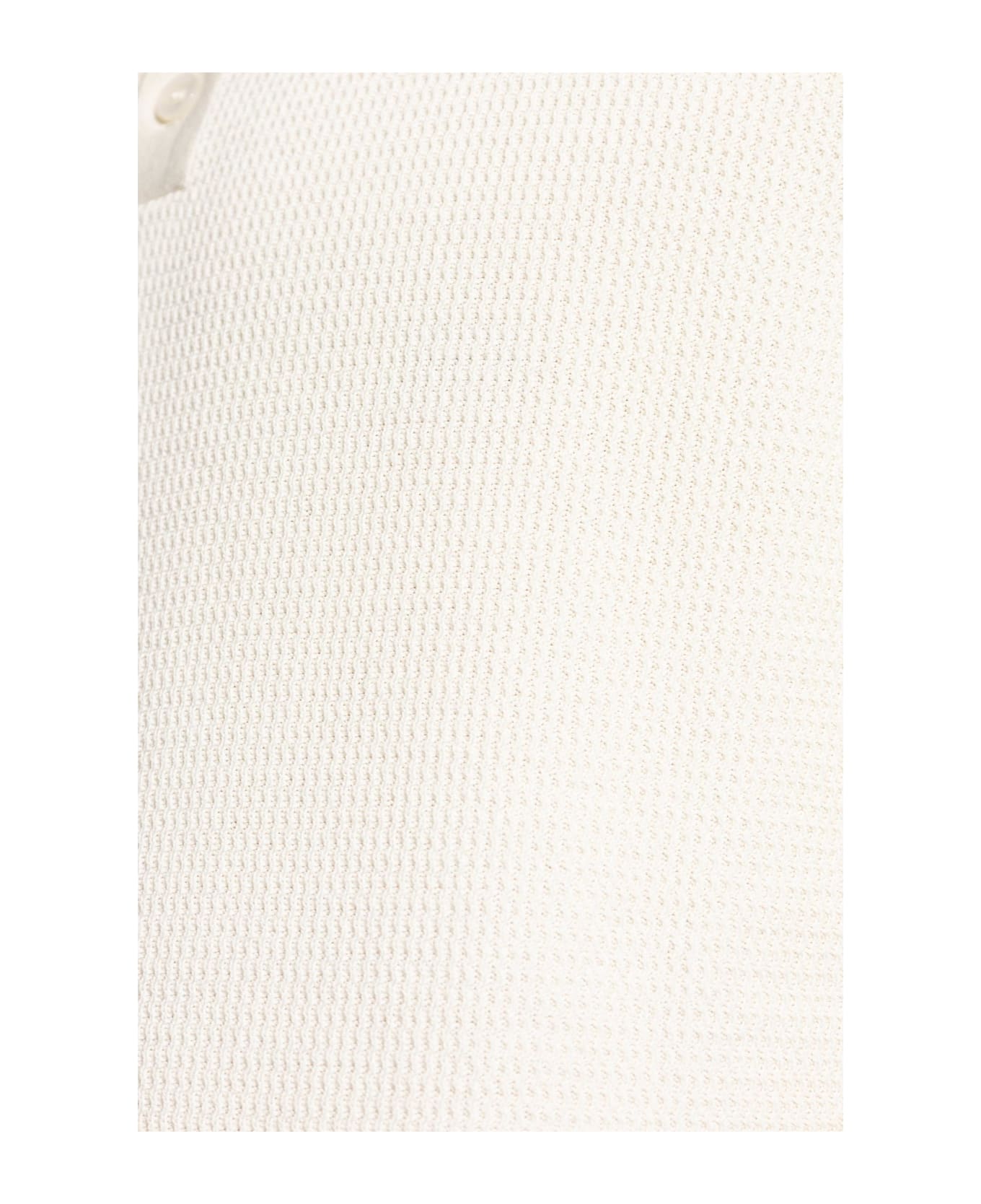 Dolce 
Gabbana Ribbed Polo Shirt - Bianco naturale
