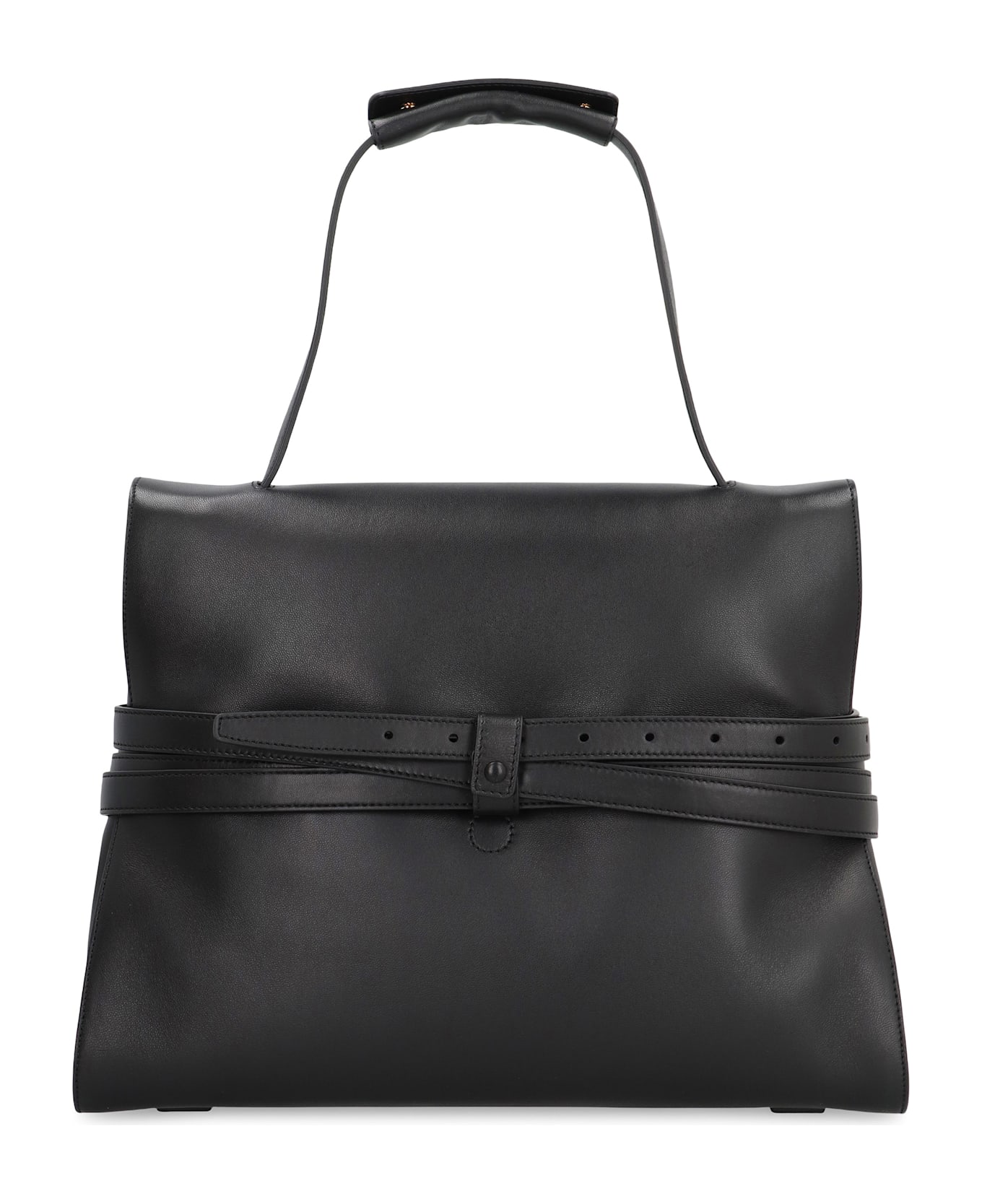 Moschino Tie Me Medium Leather Handbag - black トートバッグ
