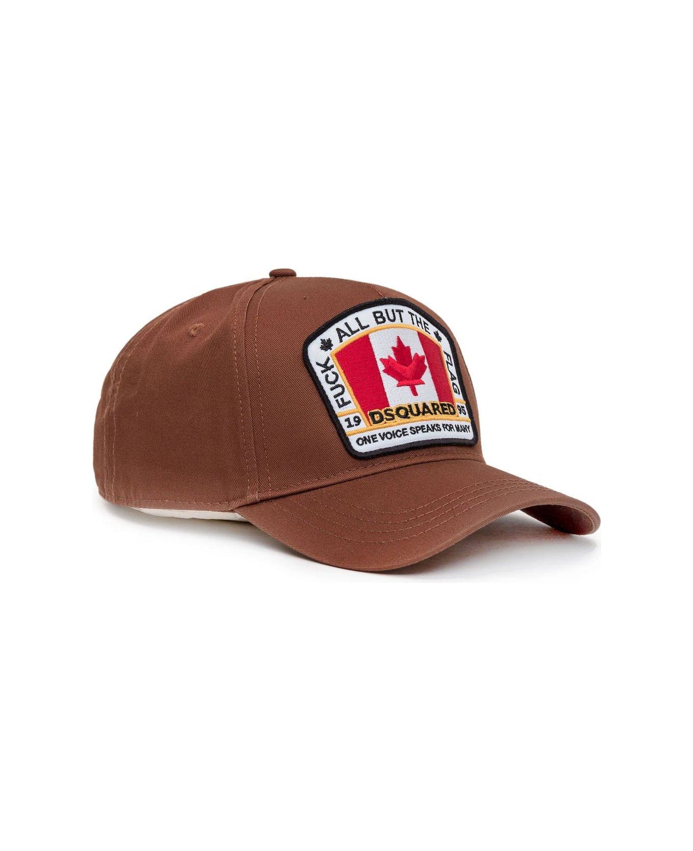 Dsquared2 Flag Patch Baseball Cap - Brown