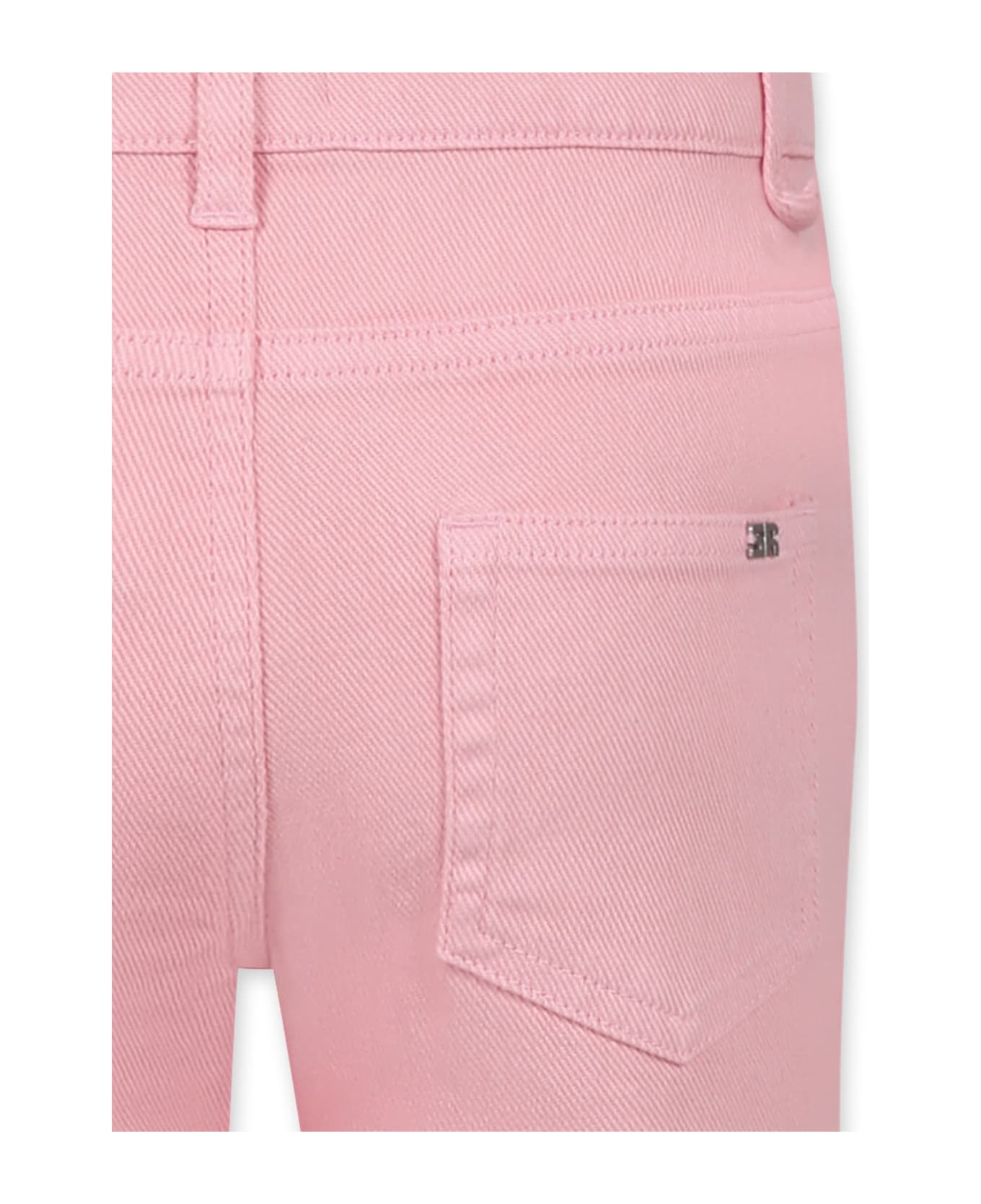 Rykiel Enfant Pink Jeans For Girl With Logo - Pink