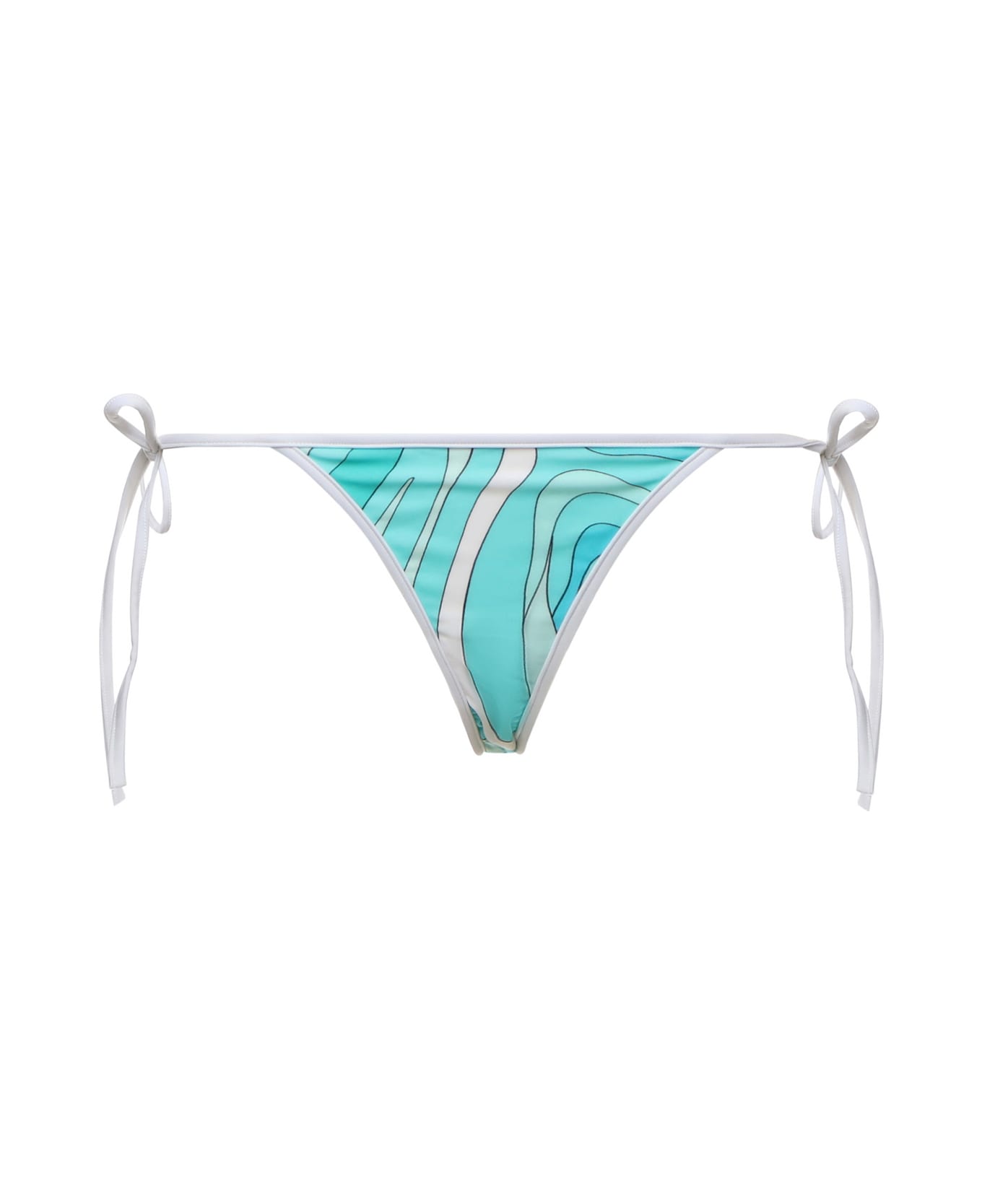 Pucci Marble Print Bikini Bottom - Turquoise