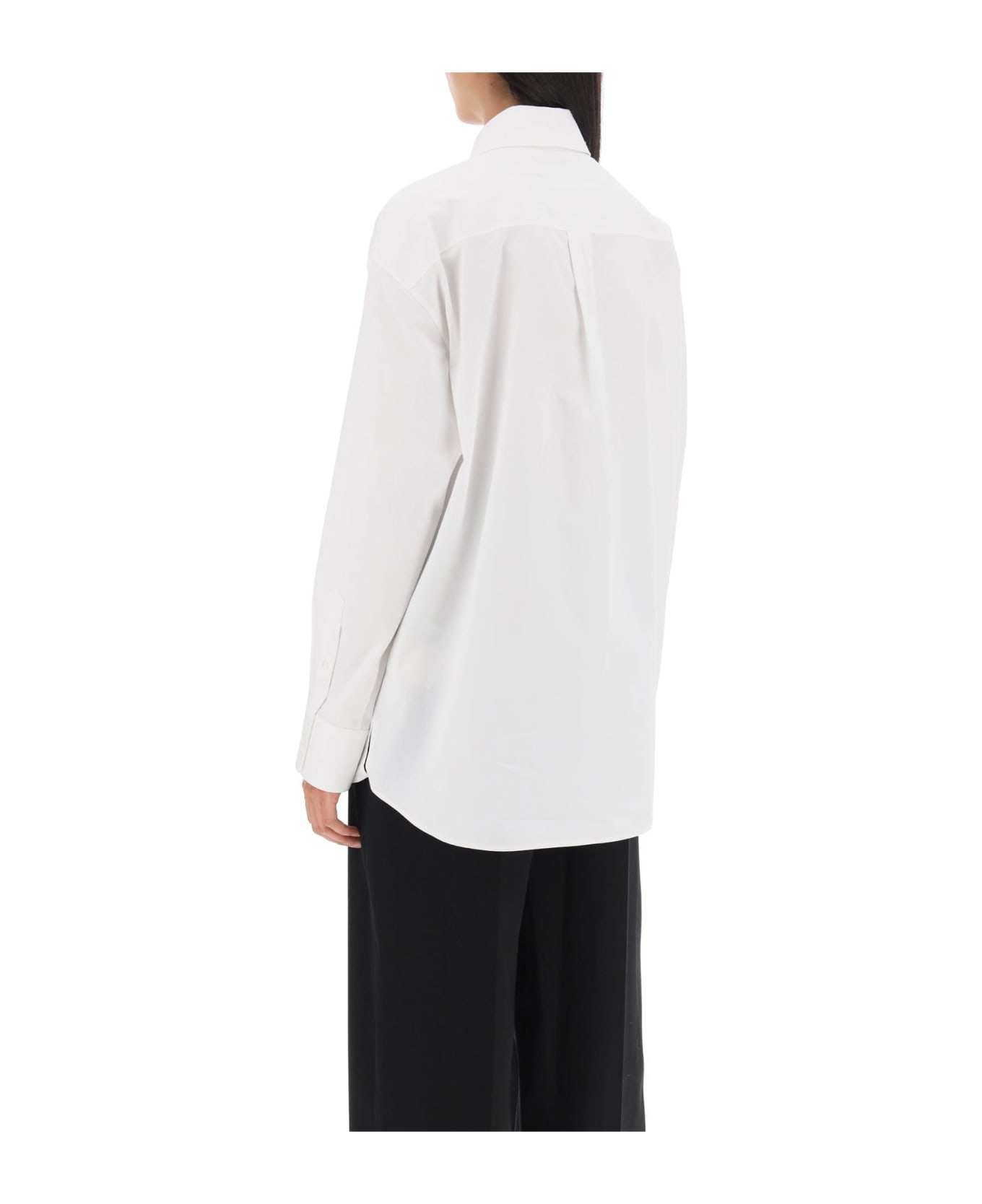 Alexander Wang Poplin Shirt With Rhinestones - WHITE (White)