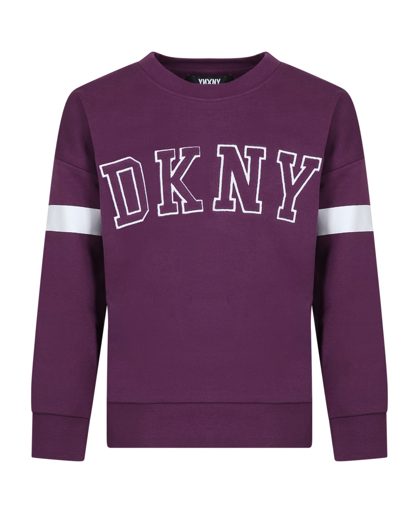 DKNY Purple Sweatshirt For Girl With Logo - Violet ニットウェア＆スウェットシャツ