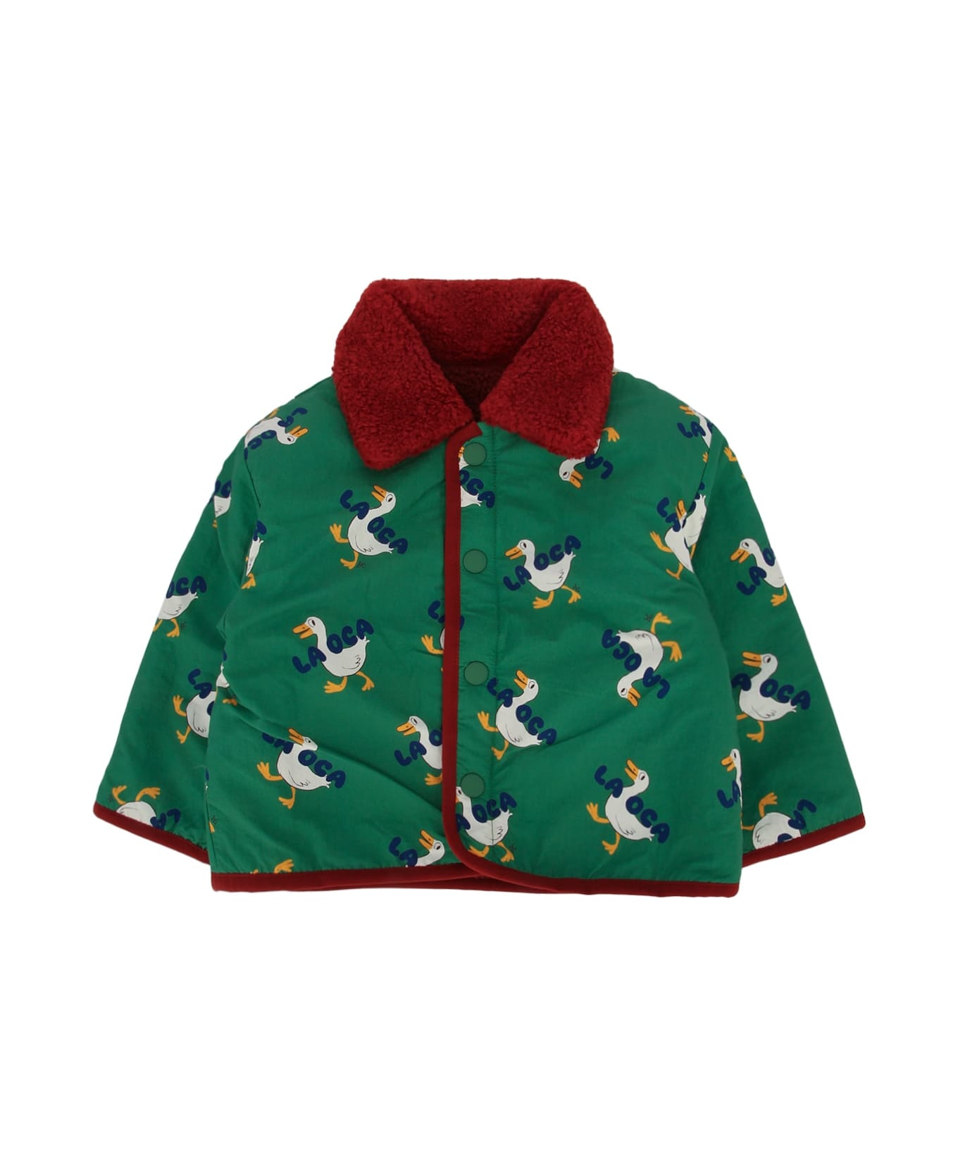 Bobo Choses La Oca All Over Reversible Sheepskin Jacket - GREEN コート＆ジャケット