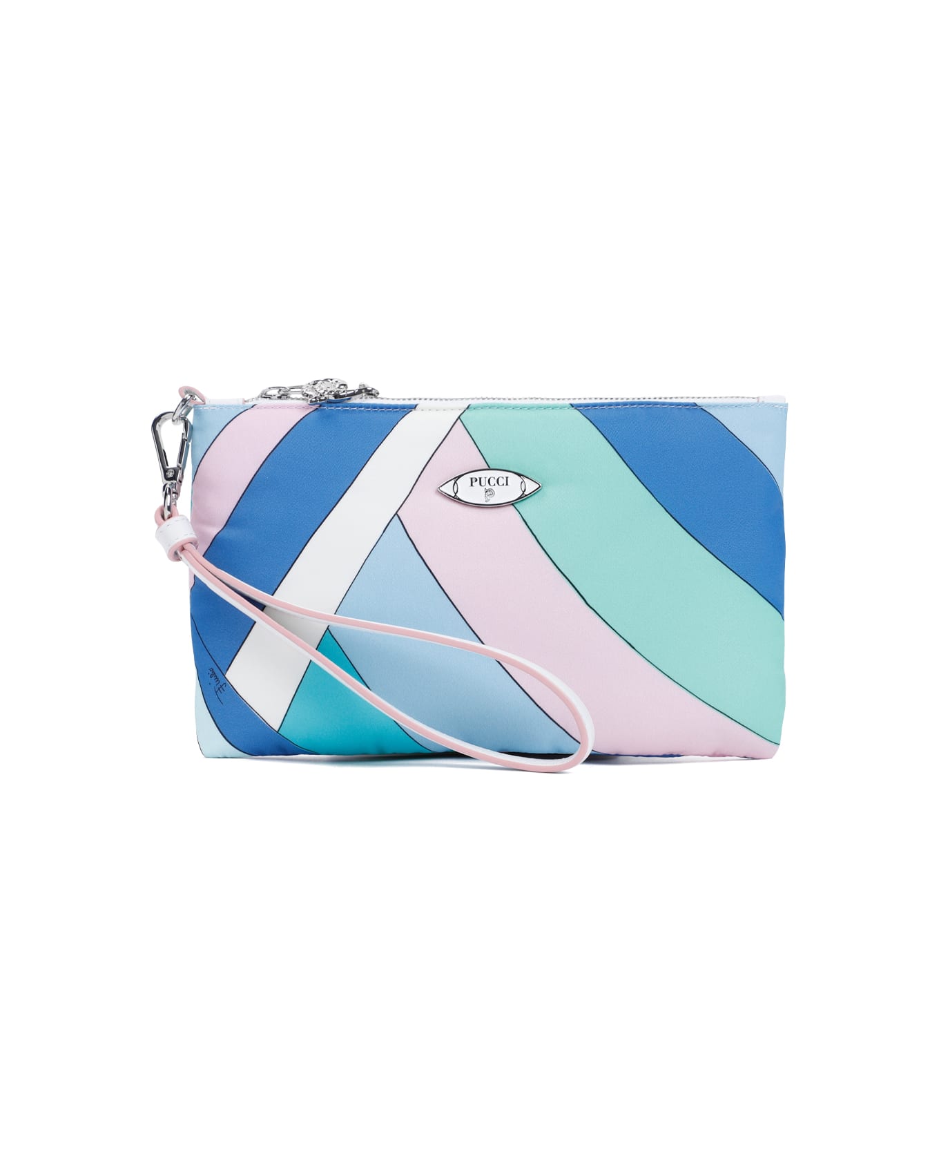 Pucci Polyamide Pouch - BLUE/WHITE