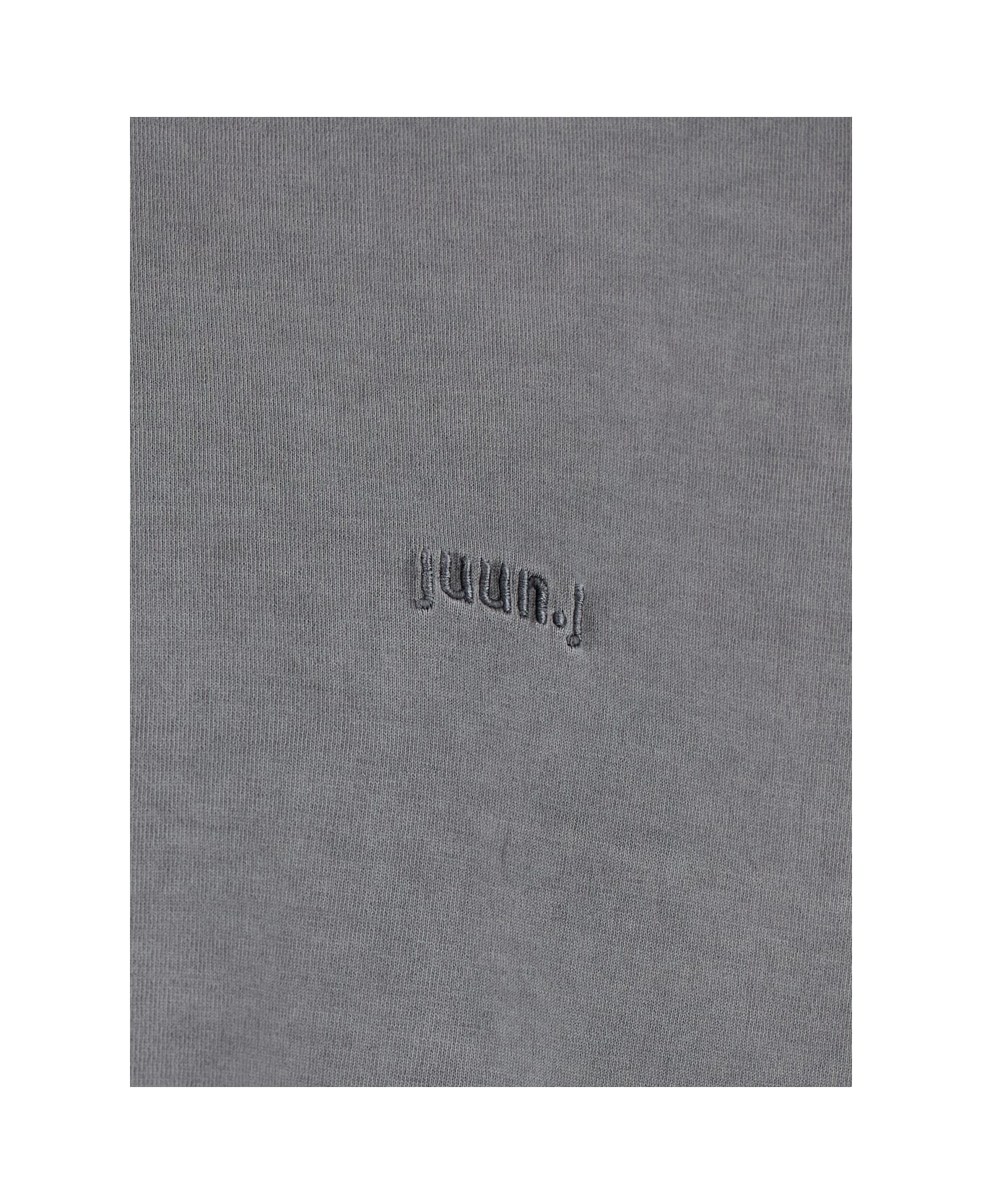 Juun.J Grey T-shirt With Logo Embroidered On The Front And Print On The Back In Cotton Man - Grey