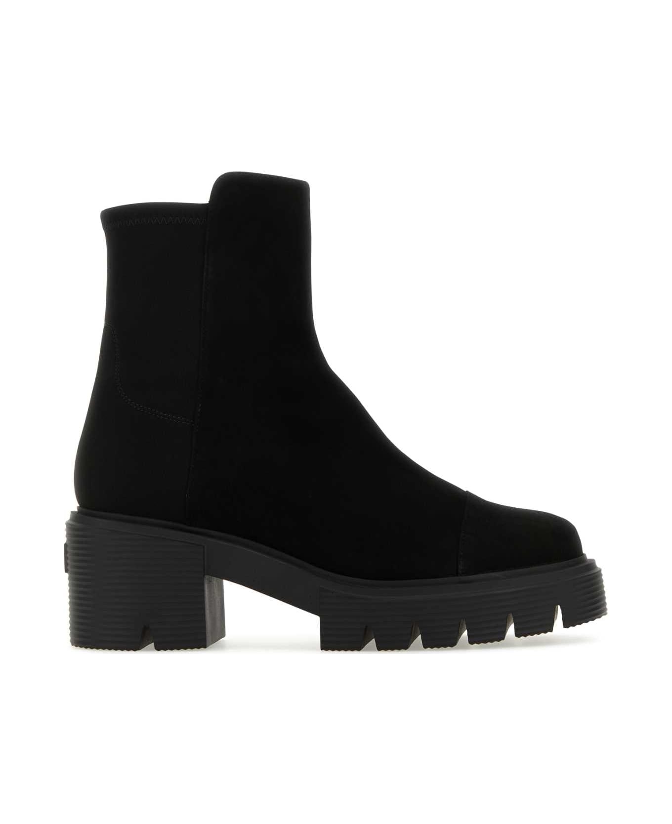 Stuart Weitzman Black Suede And Fabric 5050 Soho Ankle Boots - Black ブーツ