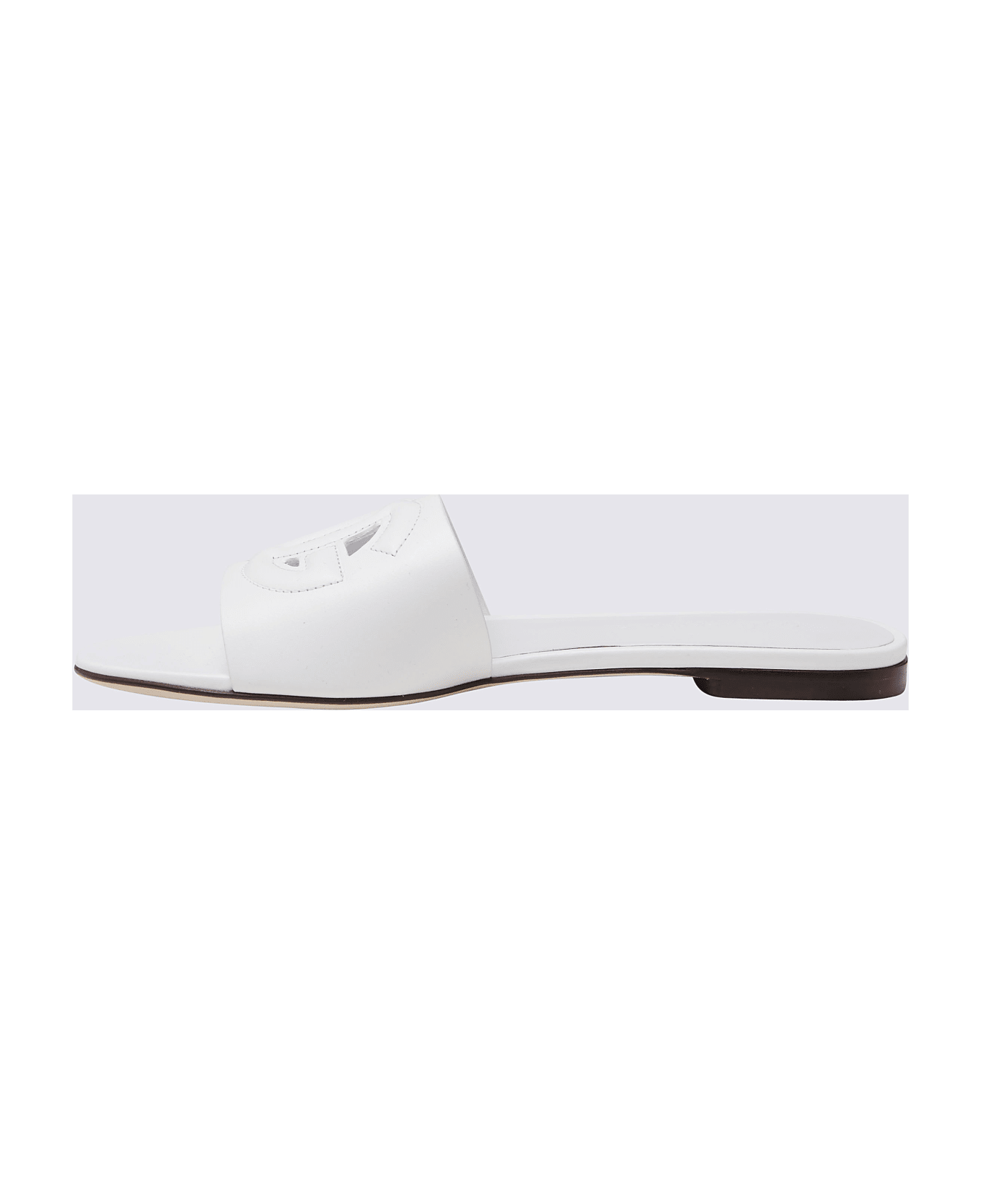 Dolce & Gabbana White Leather Millenials Flats - White