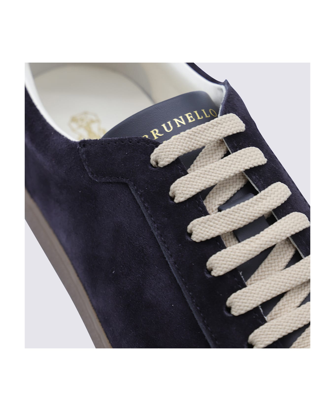 Brunello Cucinelli Navy Leather Sneakers - Blue