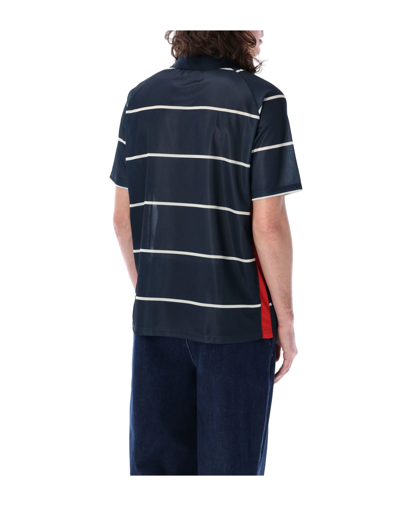 Pop Trading Company Pop Striped Sportif Short Sleeves T-shirt - NAVY