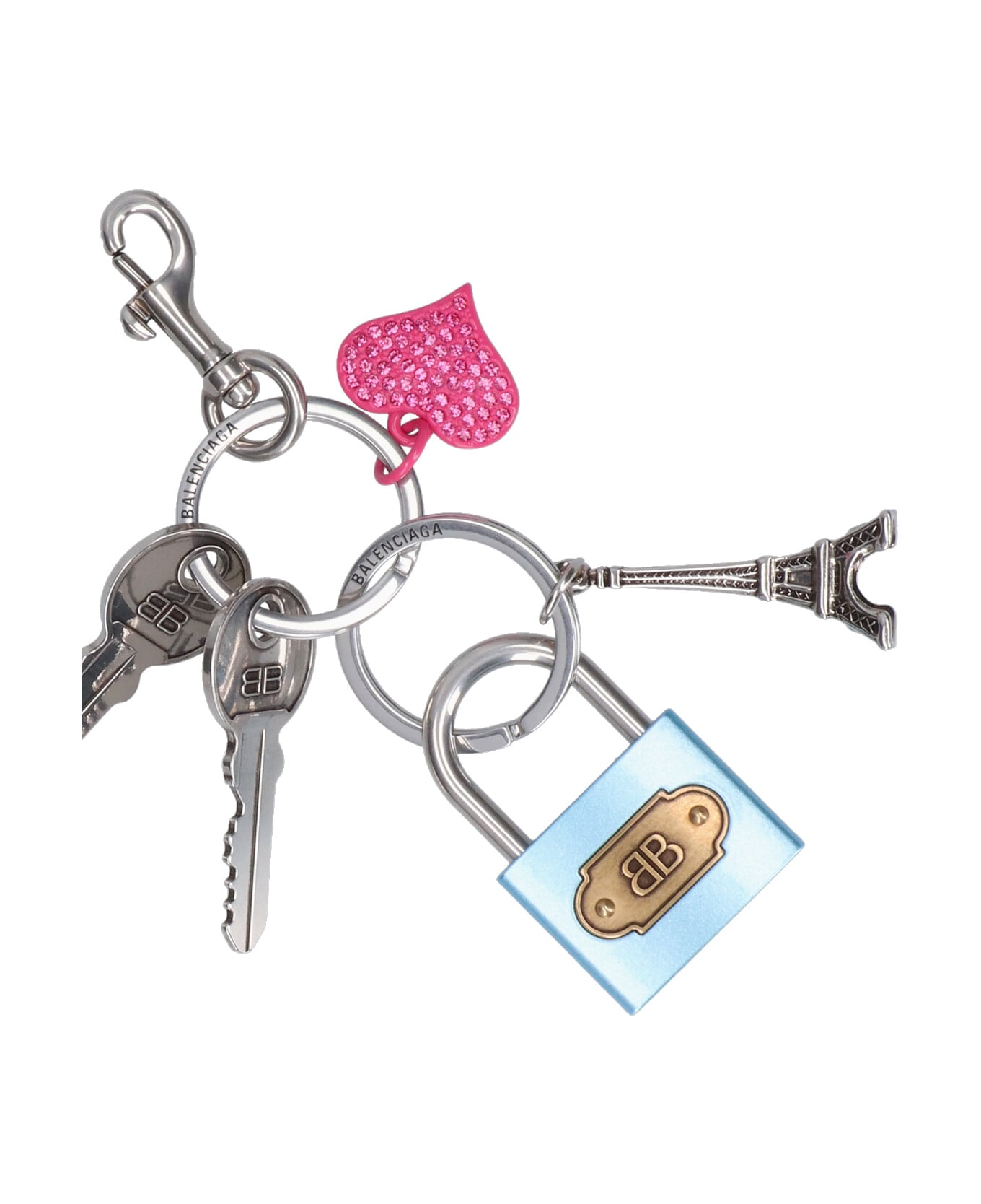 Balenciaga Charm Keyring With Padlock - Multicolor