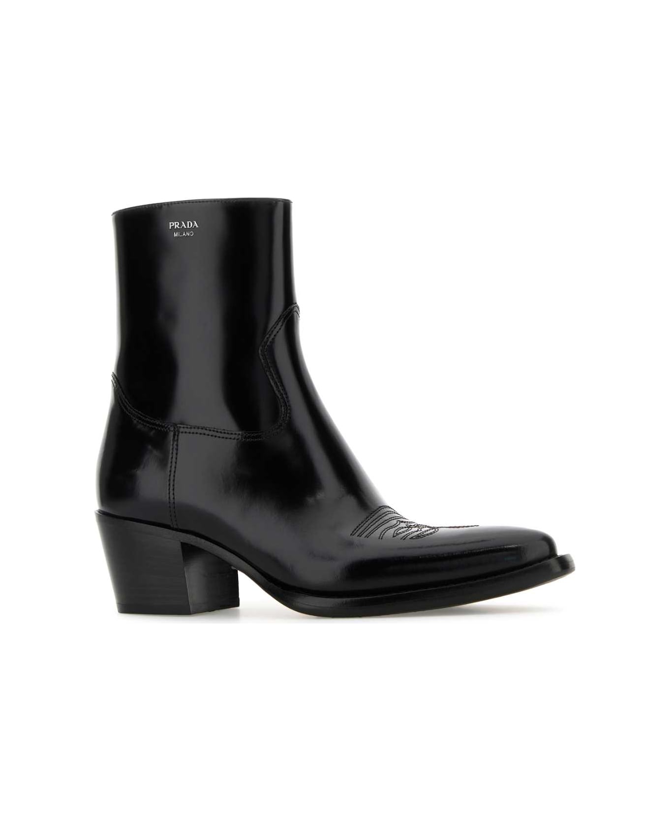 Prada Black Leather Boots - NERO