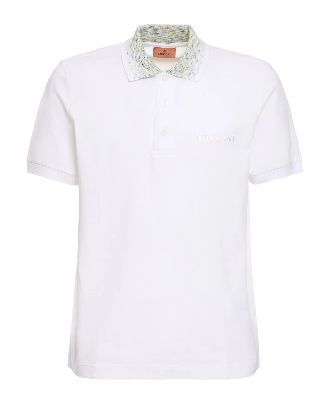 Missoni Logo Embroidery Polo Shirt - White