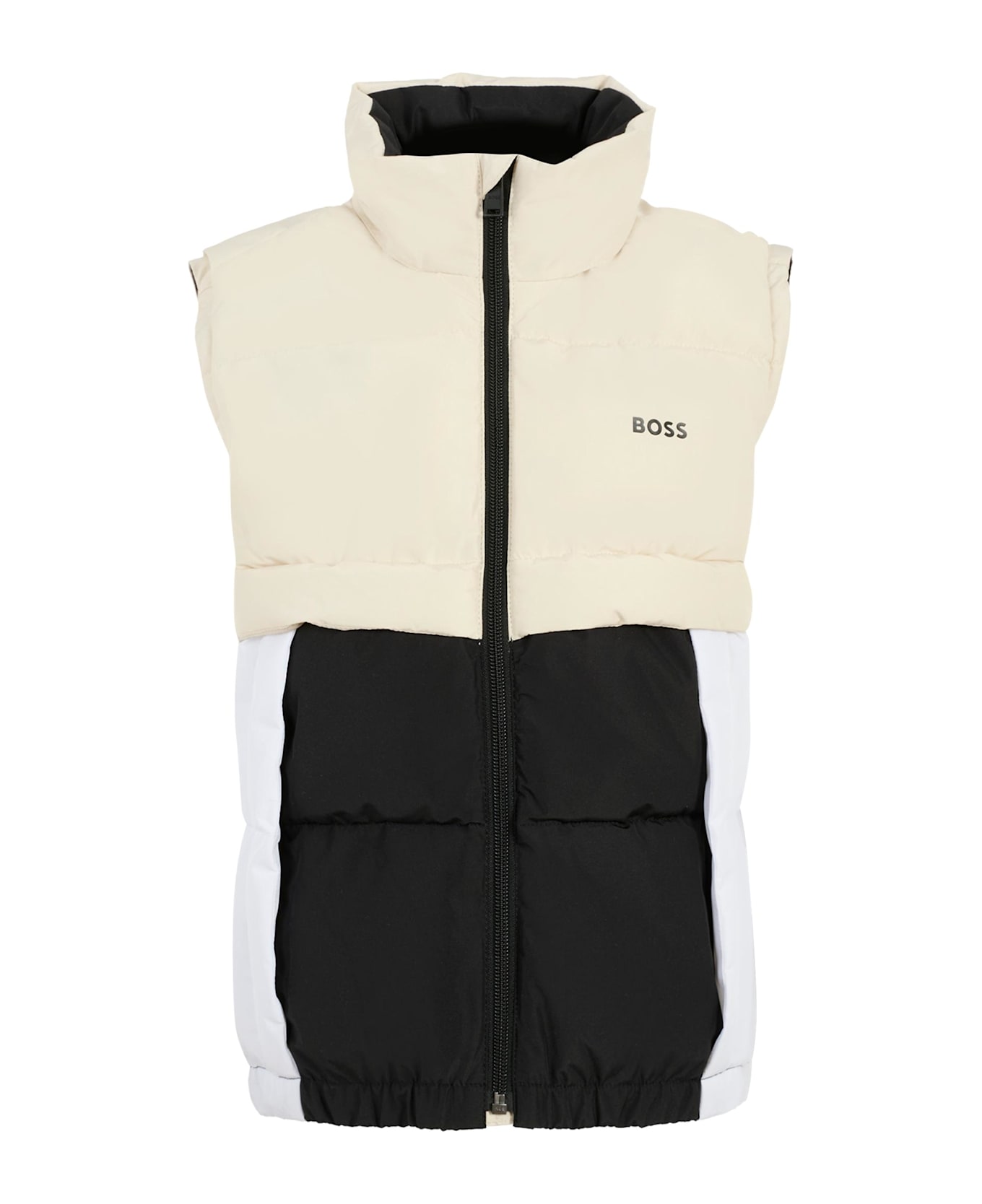Hugo Boss Beige Vest For Boy With Logo - Beige