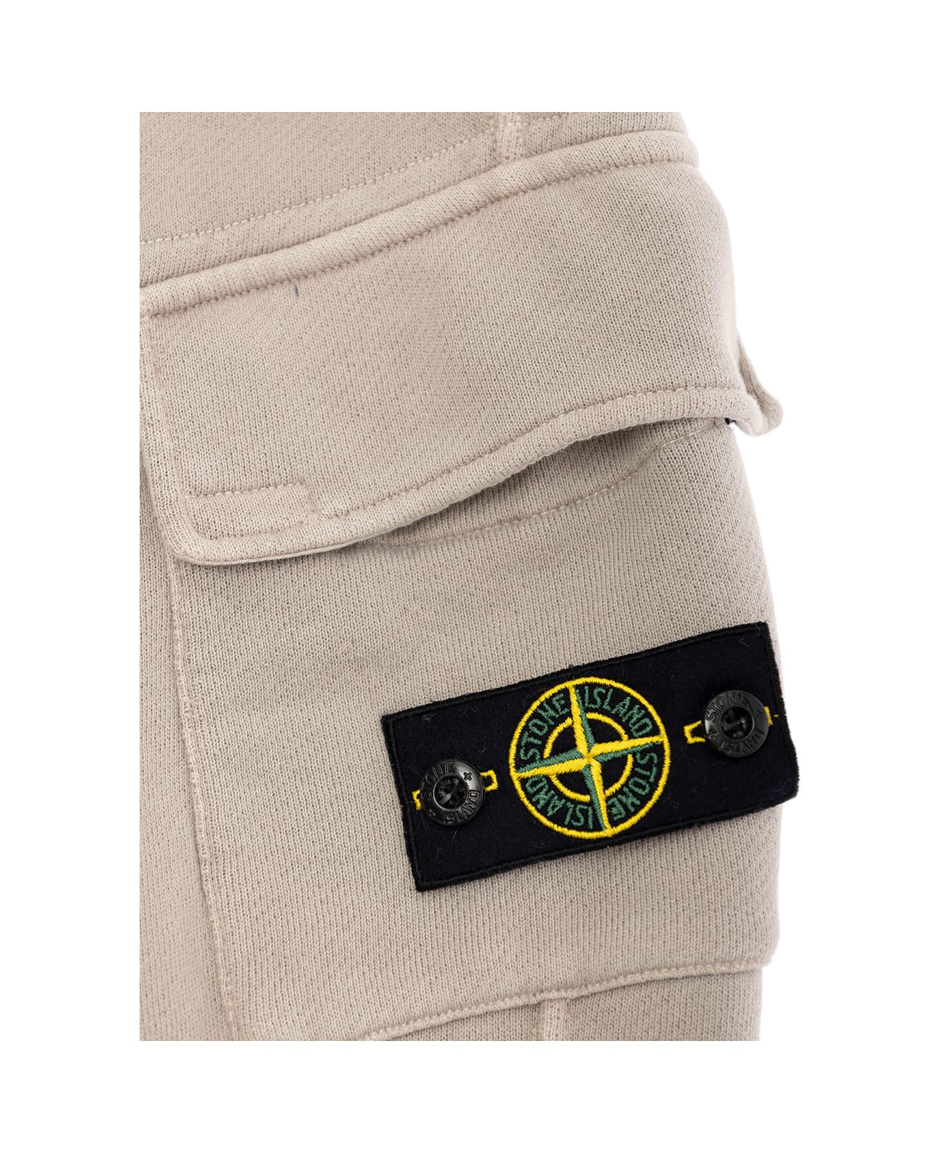 Stone Island Junior Gray Pants With Removable Compass Logo On The Leg In Cotton Boy - Grey