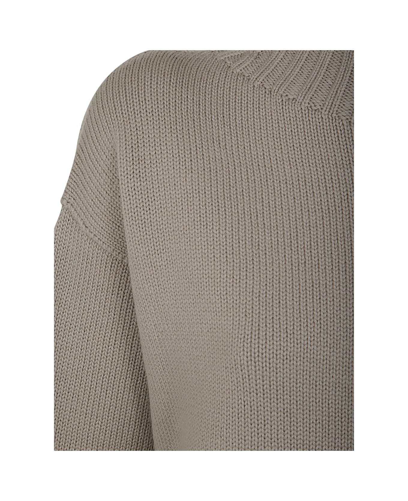 Drumohr Long Sleeves Crew Neck Oversized Sweater - Ash