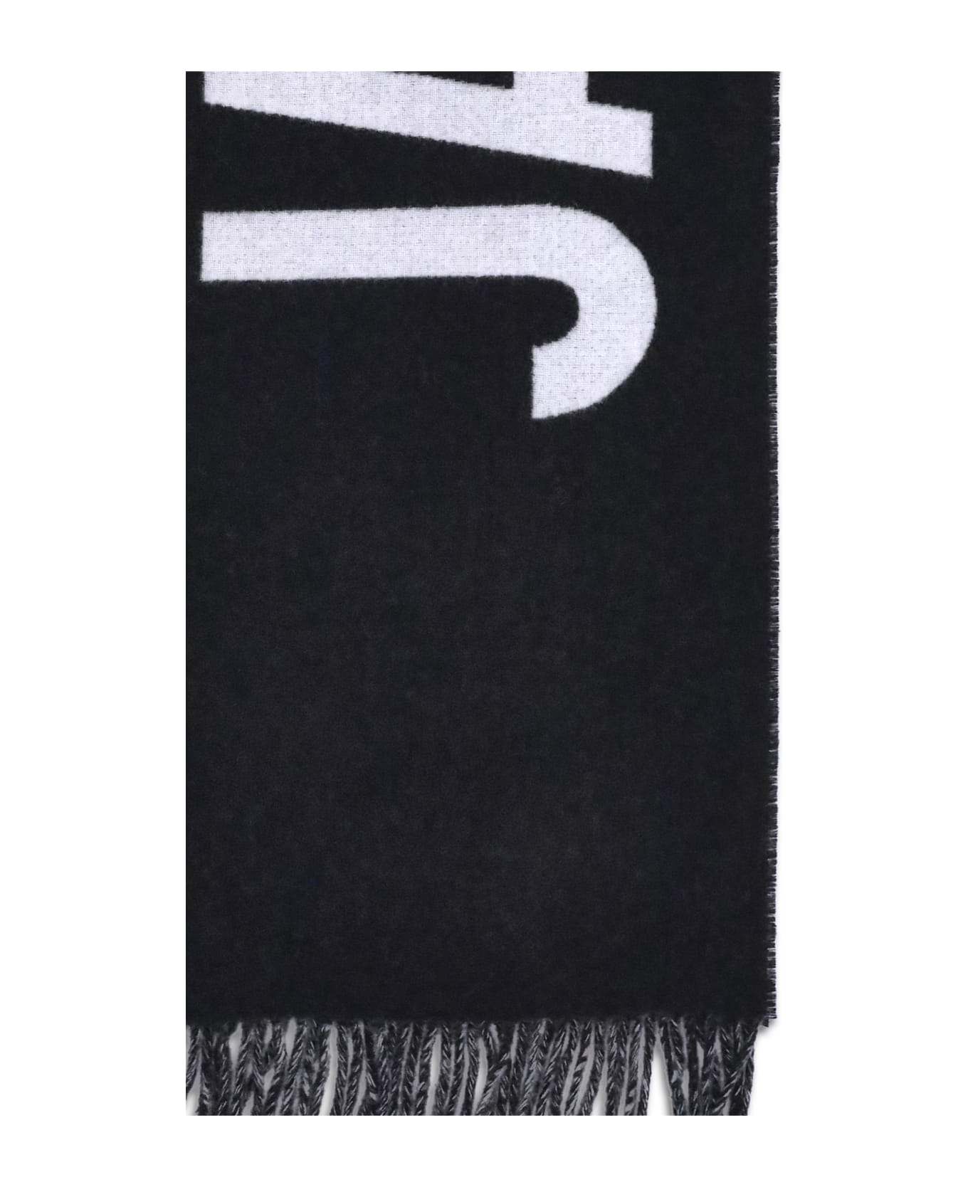 Jacquemus Fringes Wool Scarf - BLACK