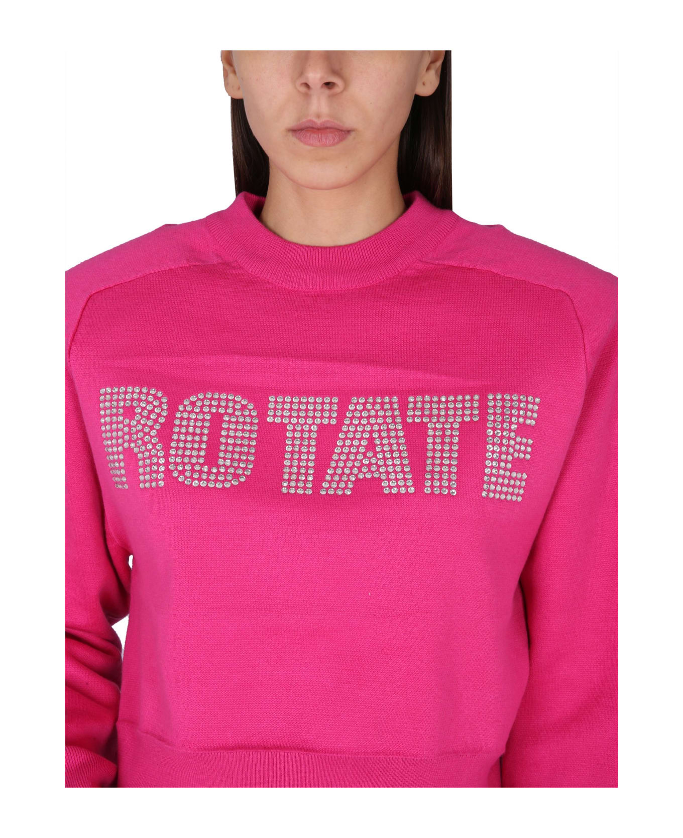 Rotate by Birger Christensen Sweatshirt With Logo - Pink Glo
