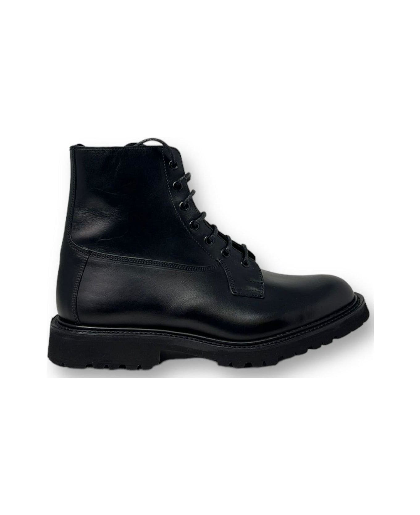 Tricker's Burford Plain Derby Boot Boots - BLACK ブーツ