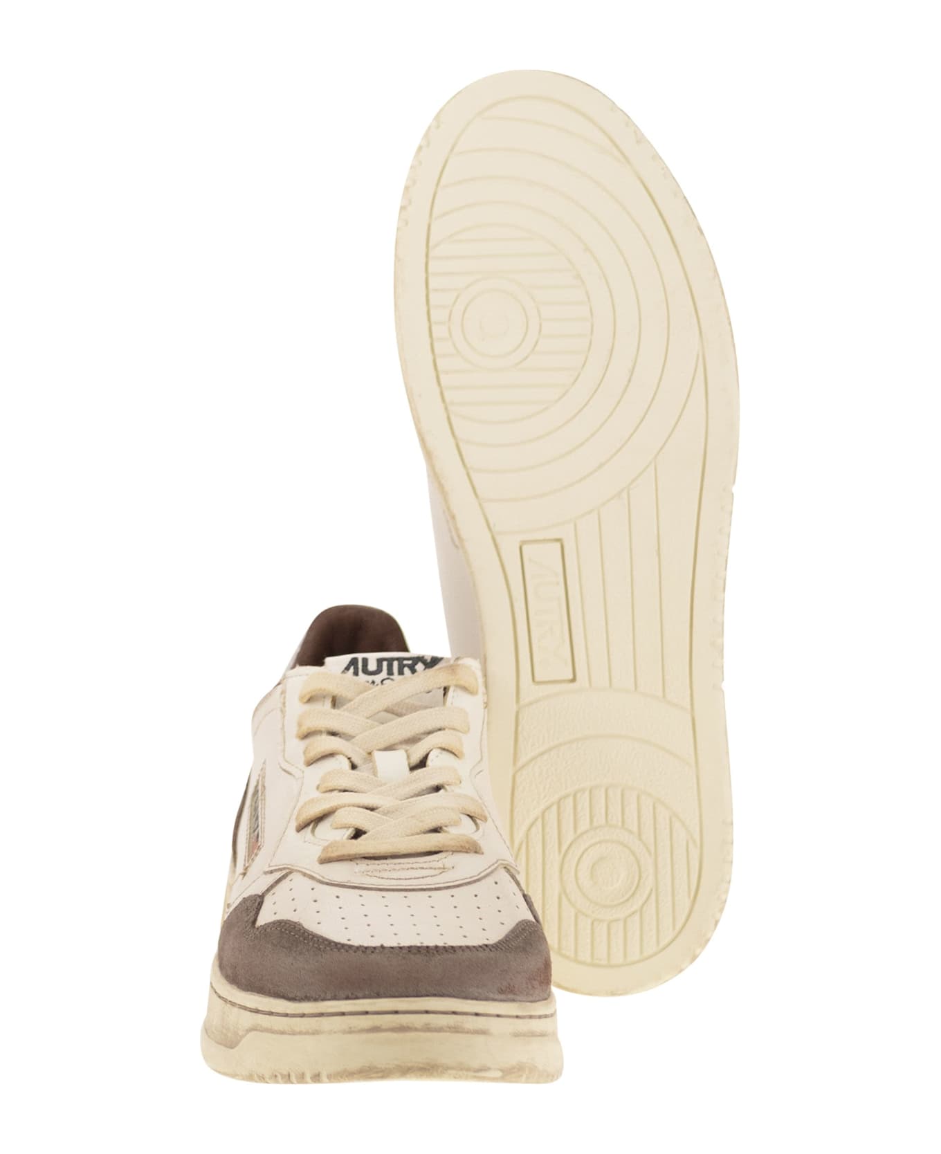 Autry Super Vintage - Leather Sneakers - White/brown