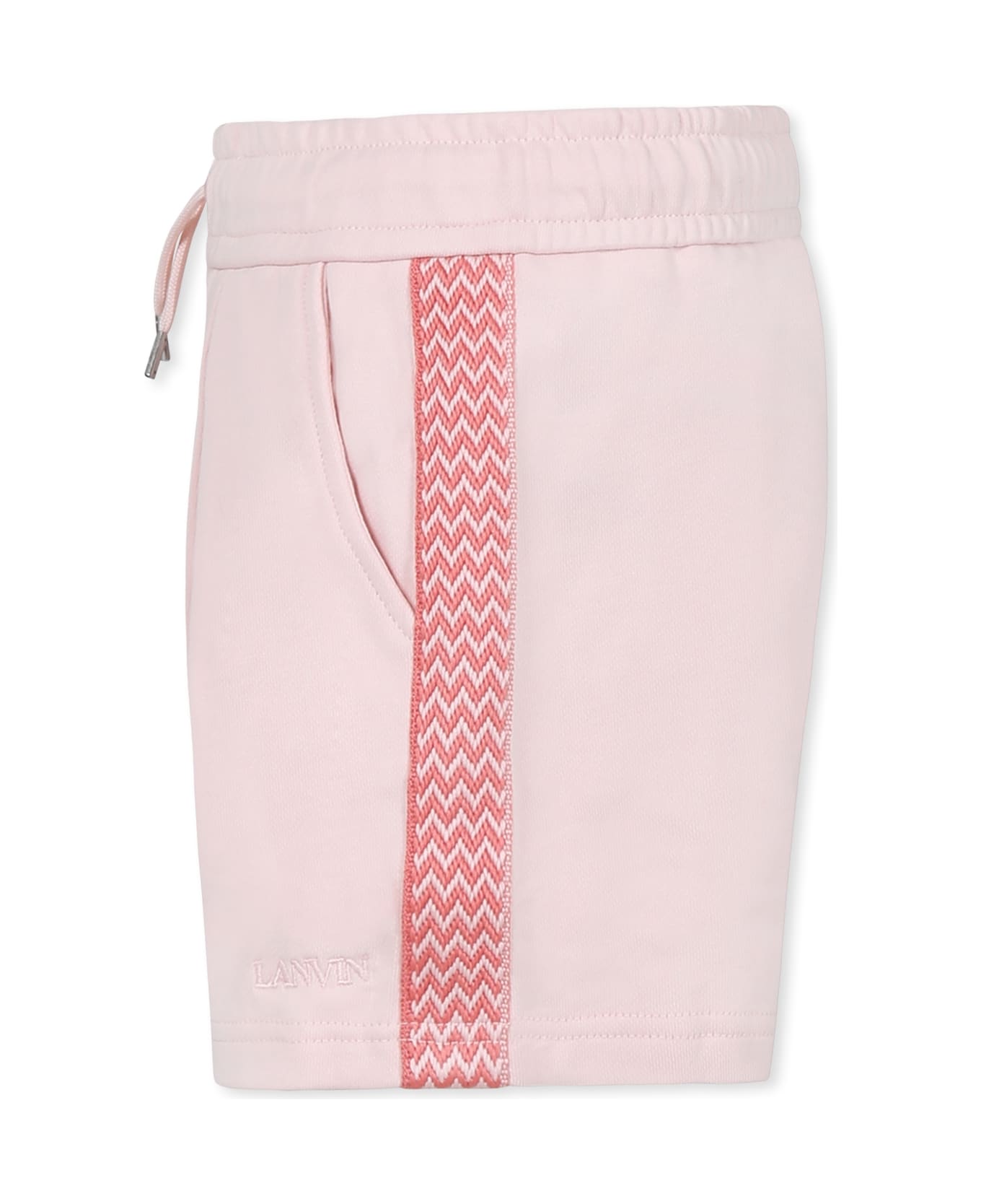 Lanvin Pink Shorts For Girl With Logo - Pink